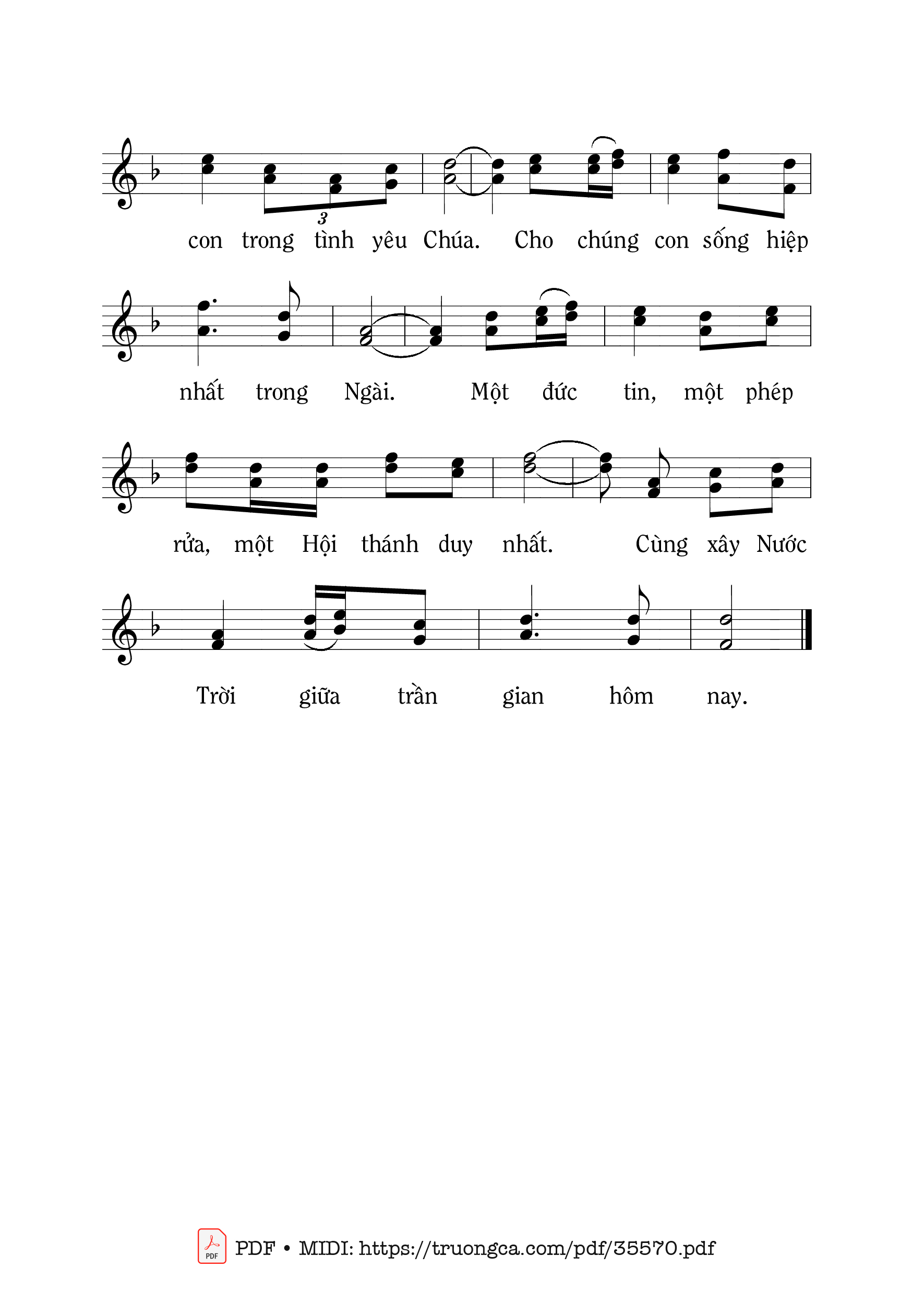 Page 2 of Sheet music PDF Hiệp Nhất Trong Đức Kitô - Mi Trầm
