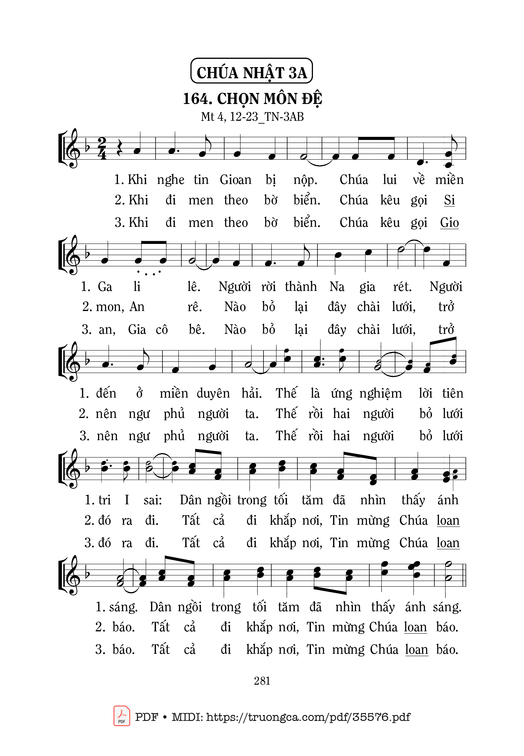 Page 1 of Sheet music PDF Chọn Môn Đệ - Mi Trầm