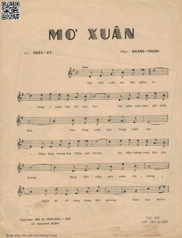 Page 2 of Sheet music PDF Mơ xuân - Hoàng Trọng