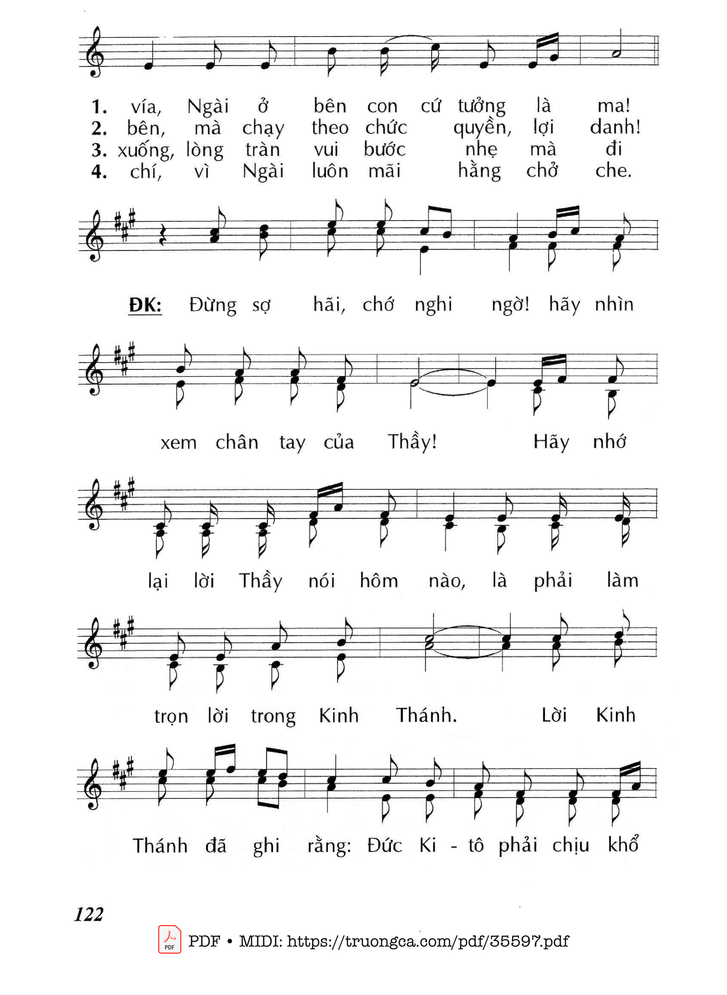 Page 2 of Sheet music PDF Đừng Sợ Hãi Chớ Nghi Ngờ - Lm - Huy Hoàng