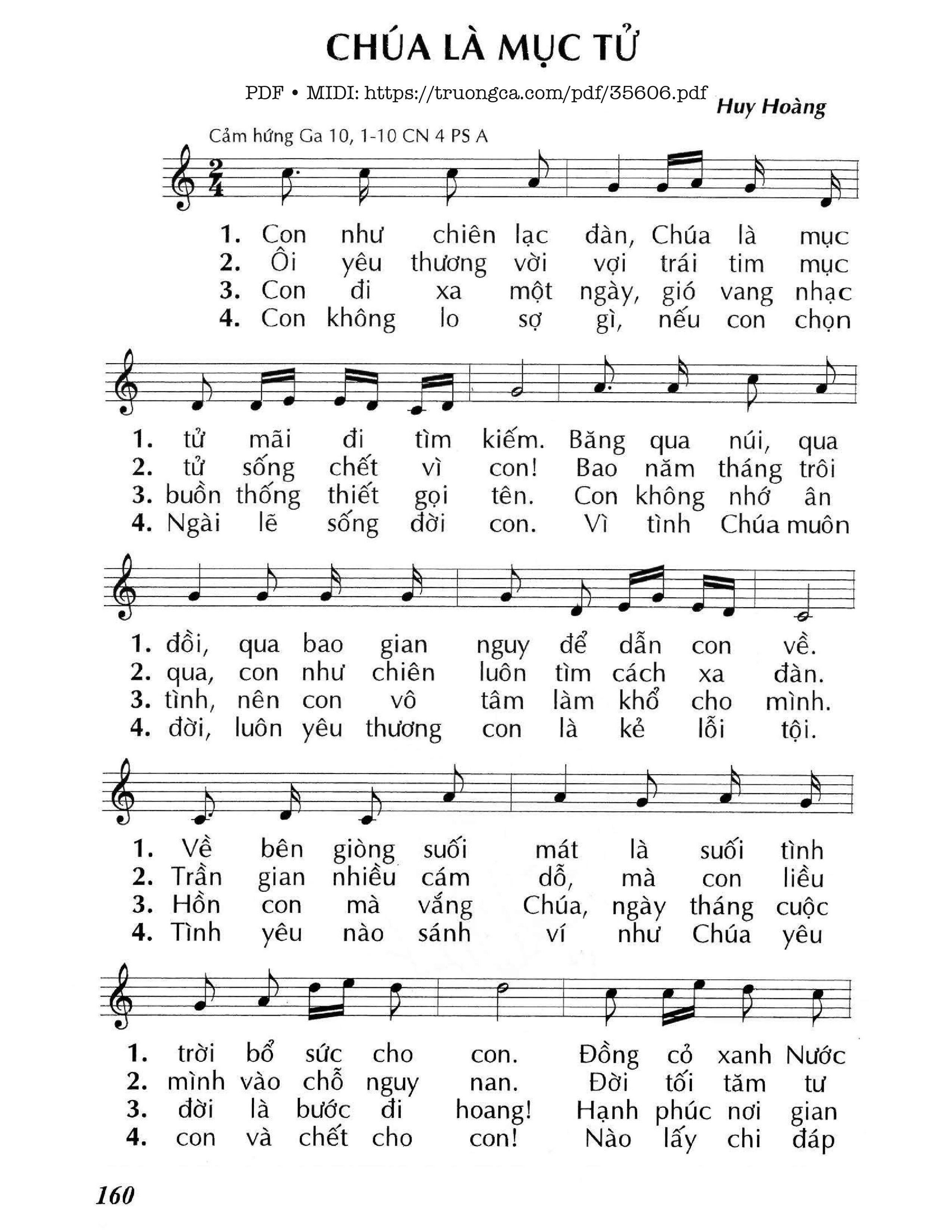 Page 1 of Sheet music PDF Chúa Là Mục Tử - Lm - Huy Hoàng