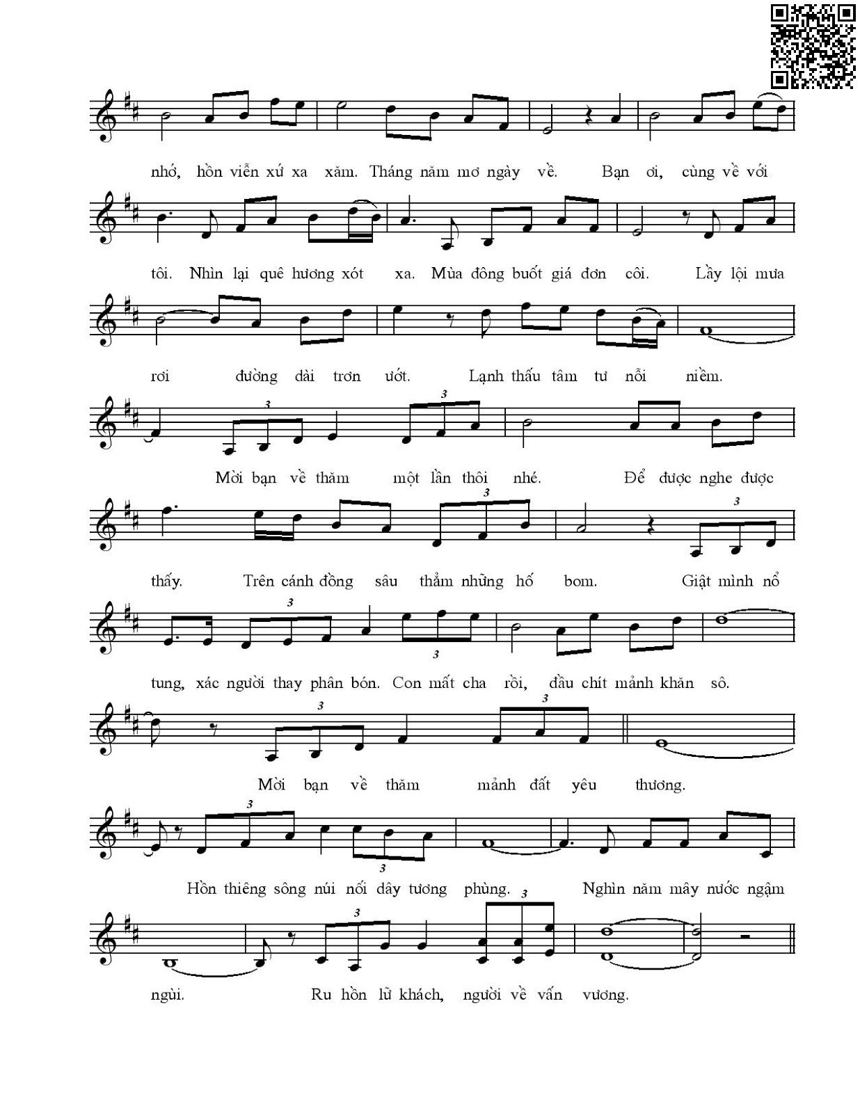 Page 2 of Sheet music PDF Mời bạn về thăm Quảng Trị dấu yêu - Mai Hoài Thu