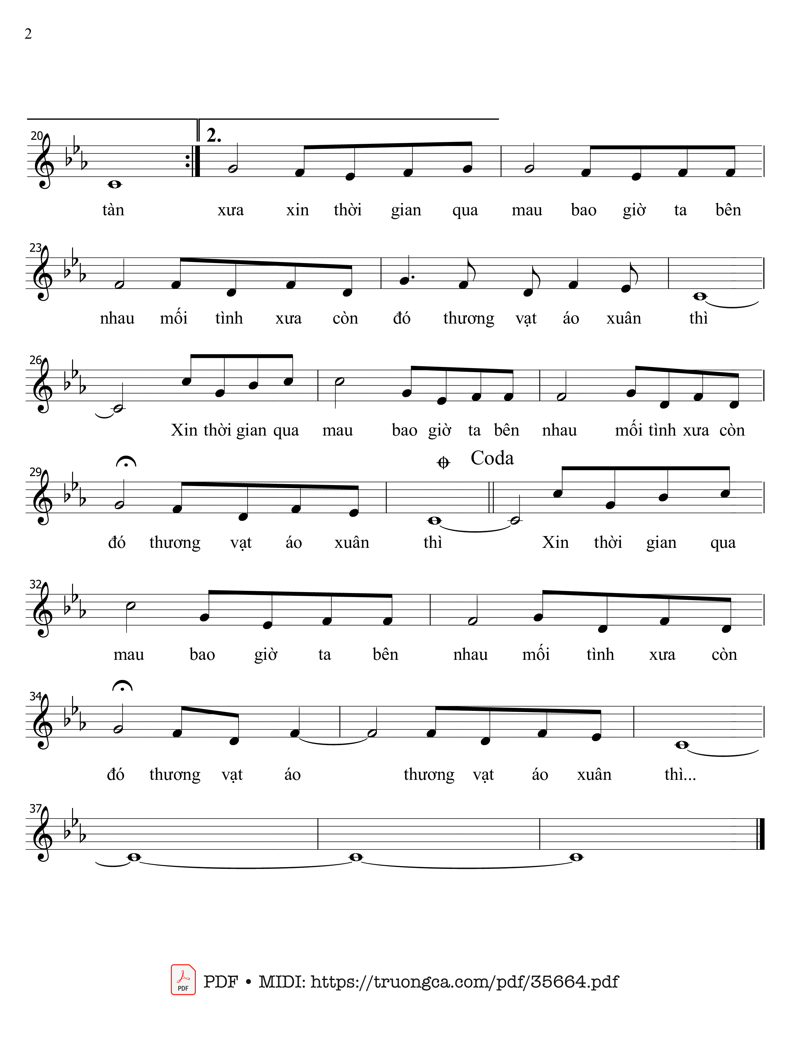 Page 2 of Sheet music PDF Vạt áo xuân thì - Nguyễn Hoàng Đô