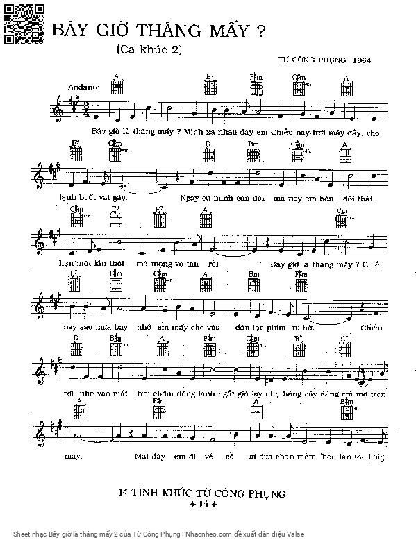 Page 1 of Sheet music PDF Bây giờ là tháng mấy 2 - Từ Công Phụng