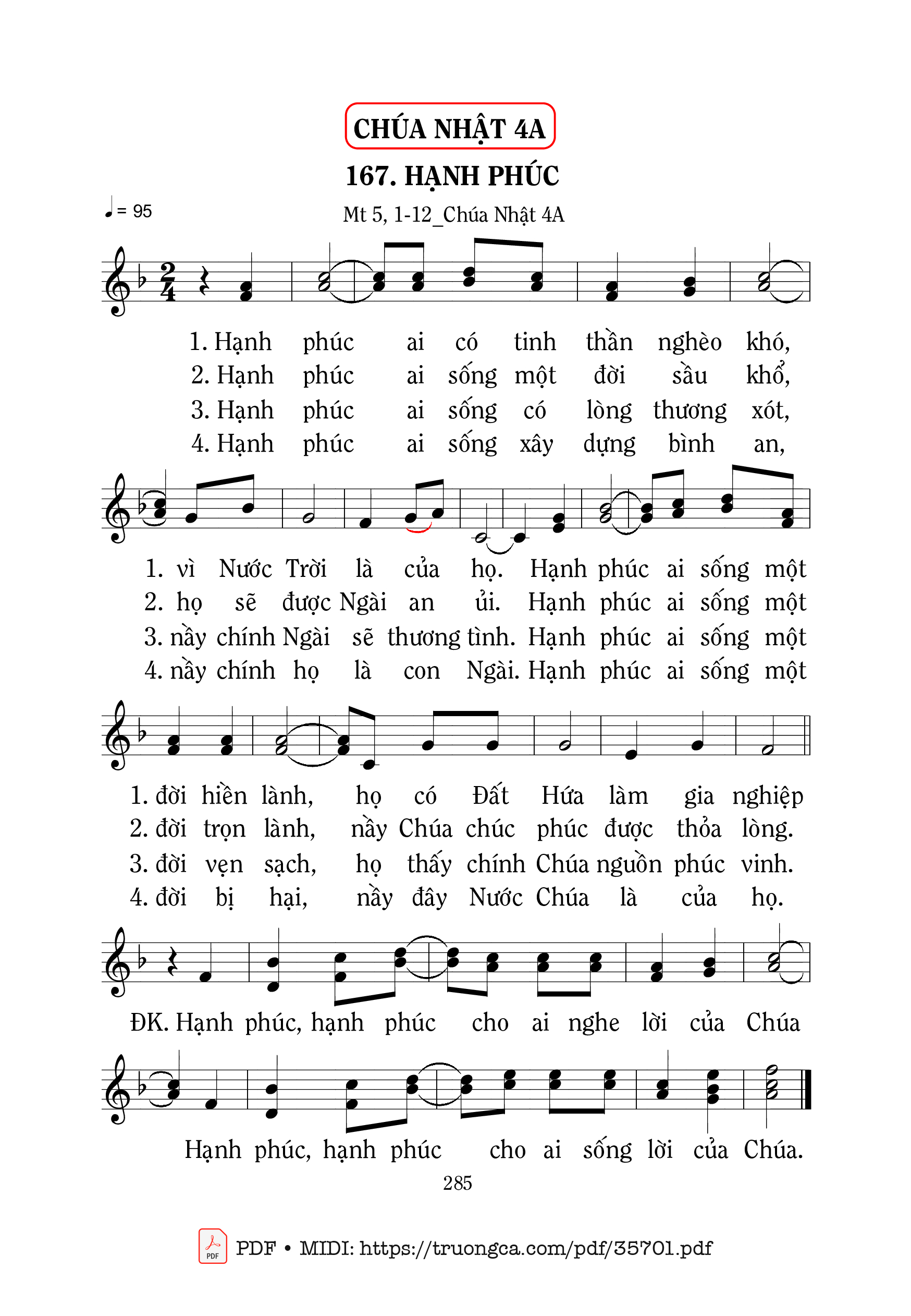Page 1 of Sheet music PDF Hạnh Phúc - Mi Trầm