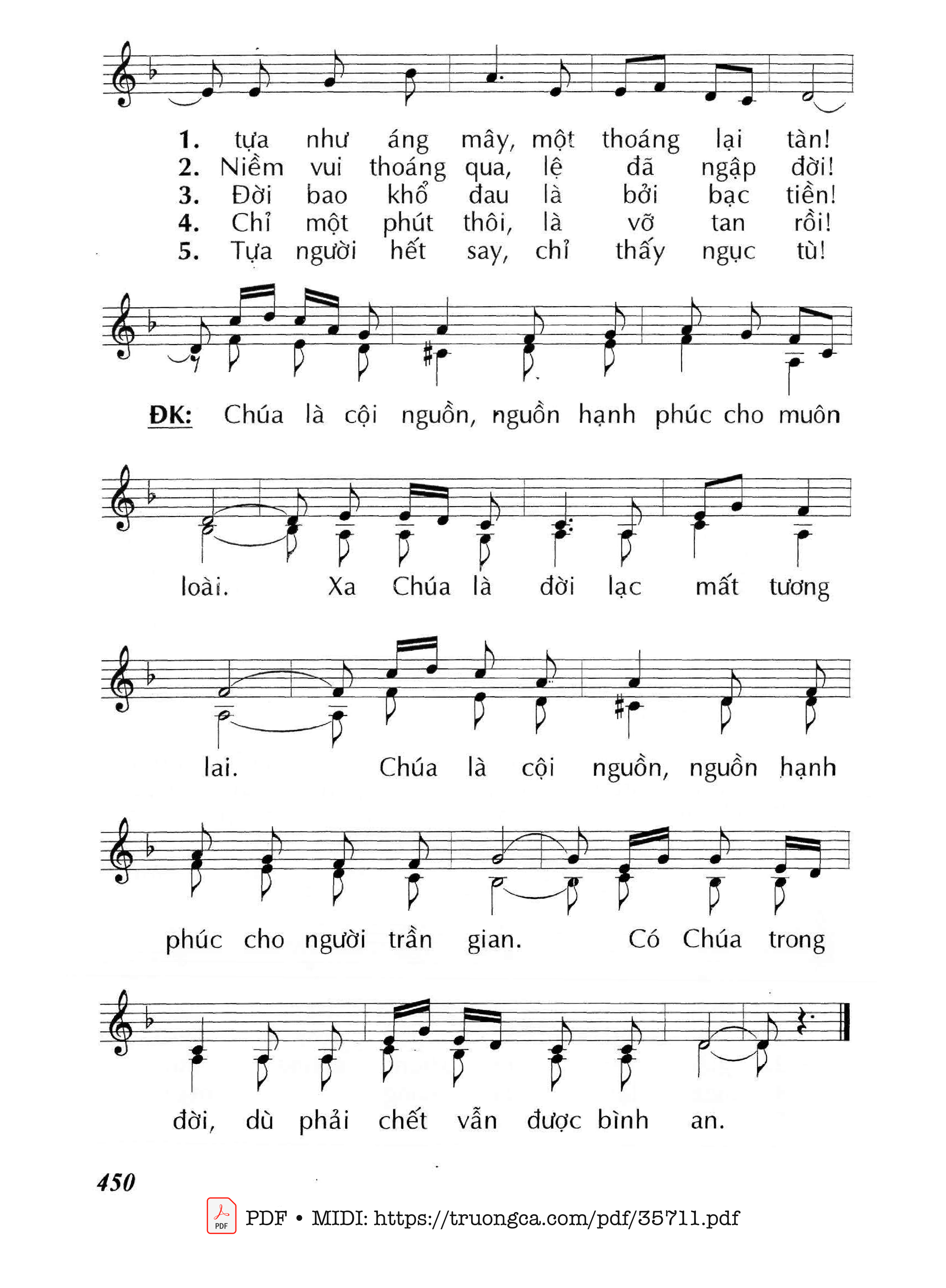 Page 2 of Sheet music PDF Chúa Là Nguồn Hạnh Phúc - Huy Hoàng