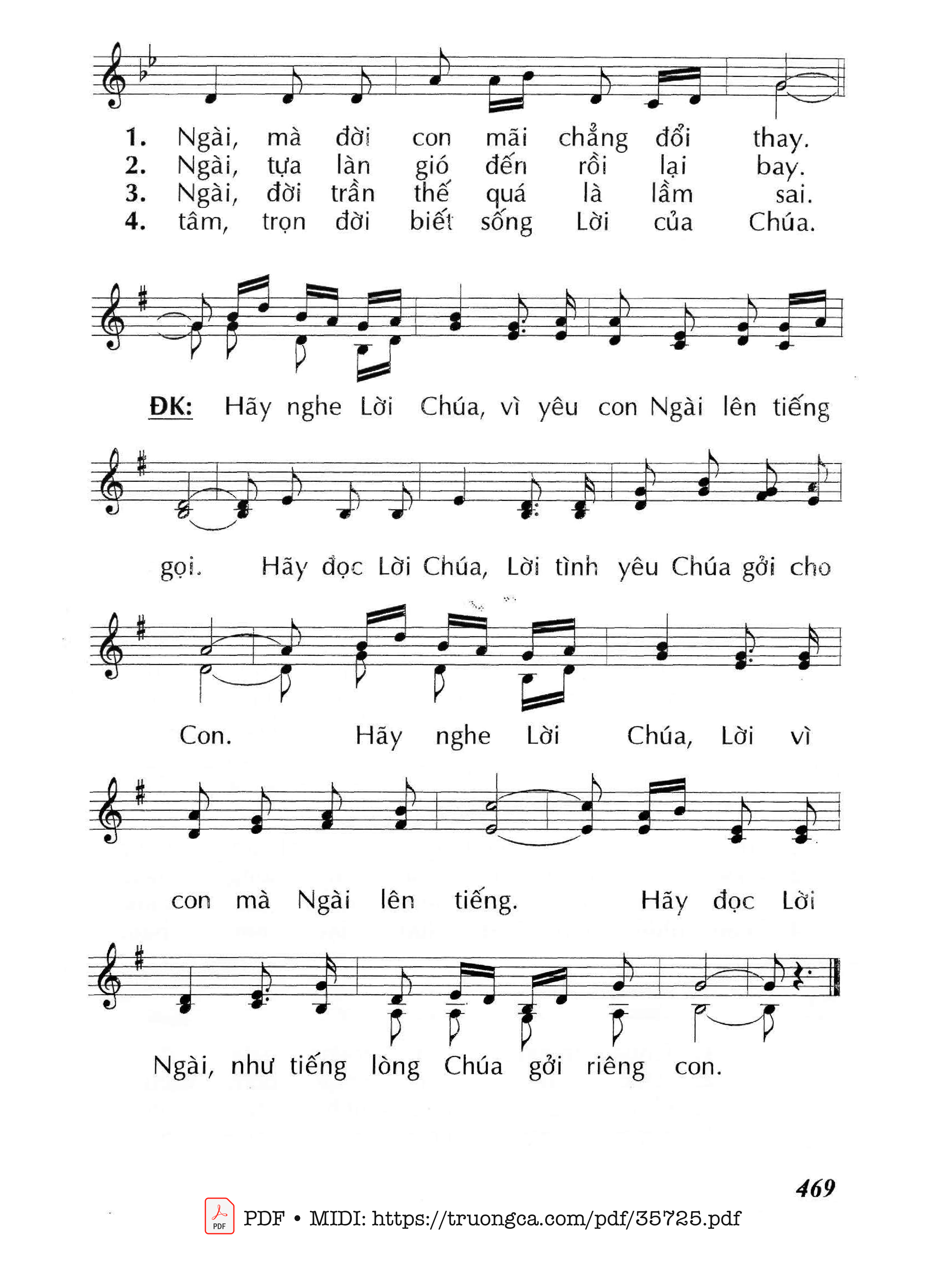 Page 2 of Sheet music PDF Con Nghe Lời Chúa - Huy Hoàng