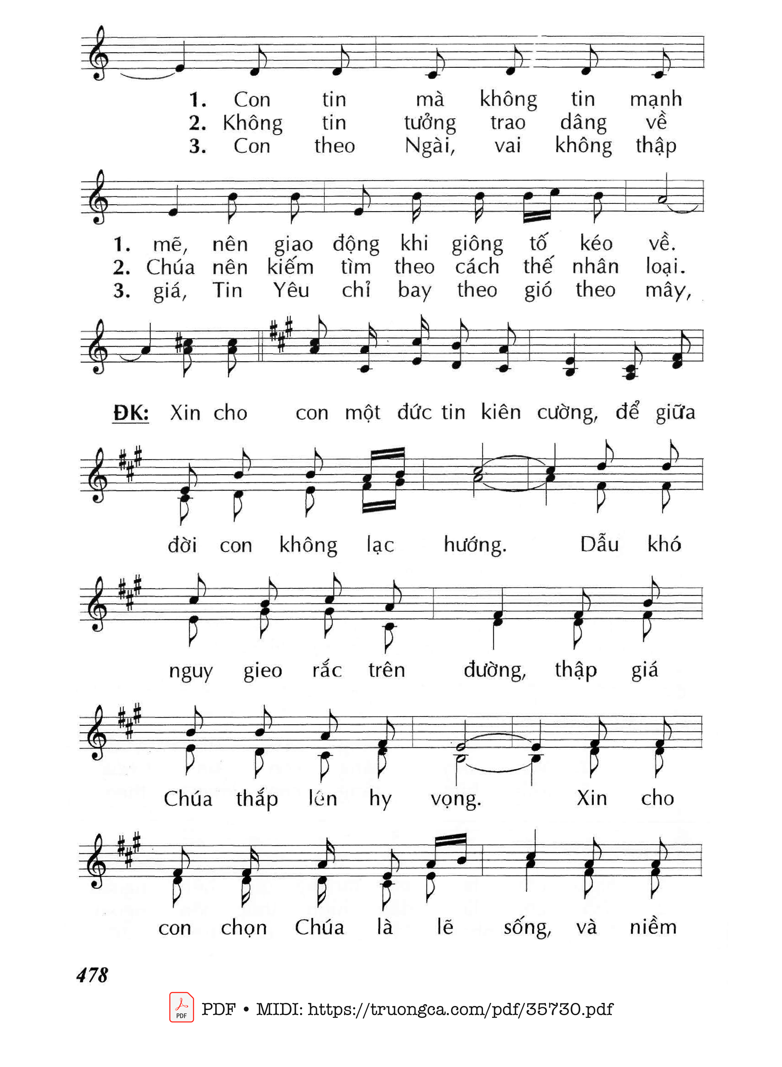 Page 2 of Sheet music PDF Con Tưởng Rằng - Huy Hoàng