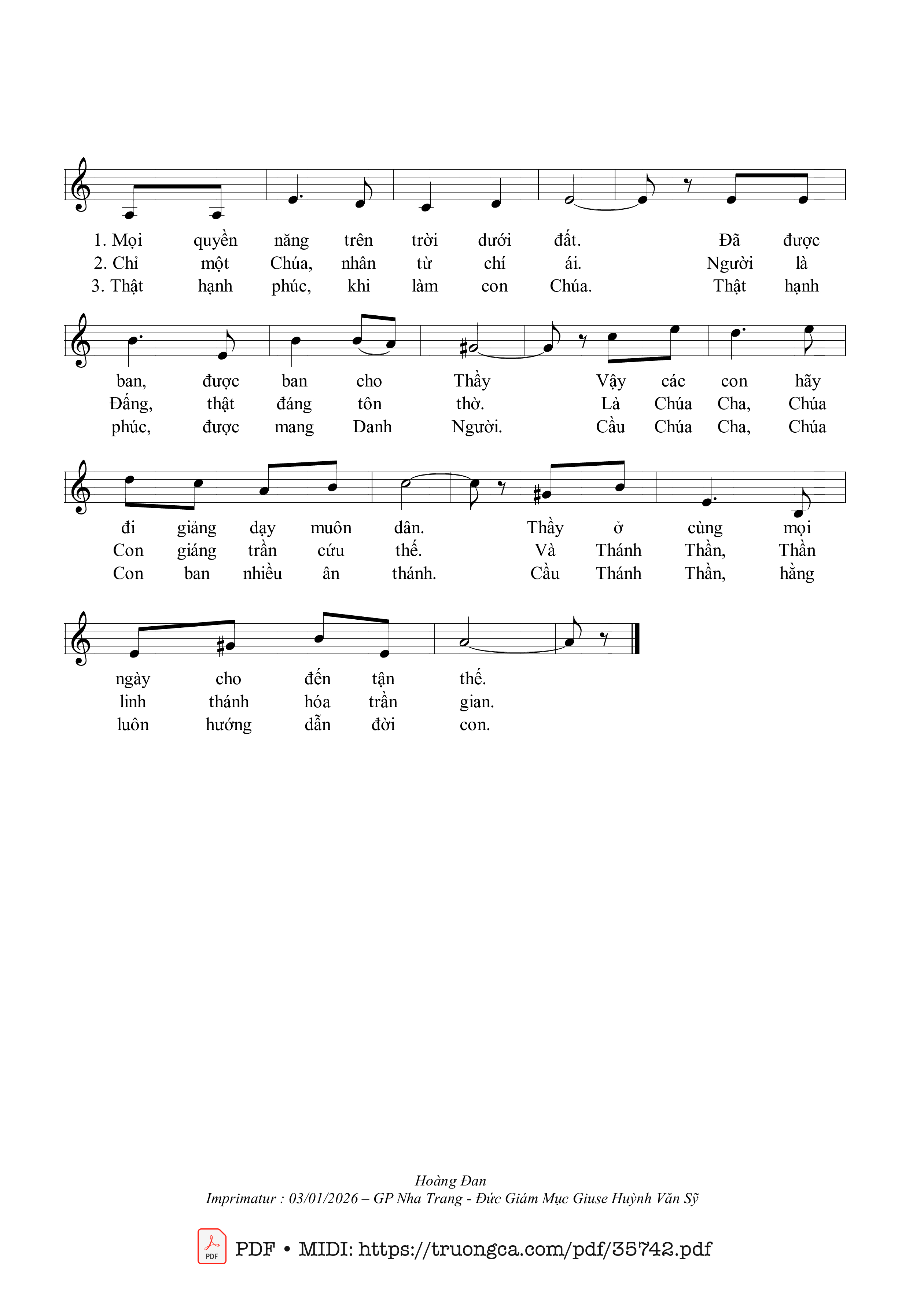 Page 2 of Sheet music PDF Lễ Chúa Ba Ngôi Năm B - Hoàng Đan