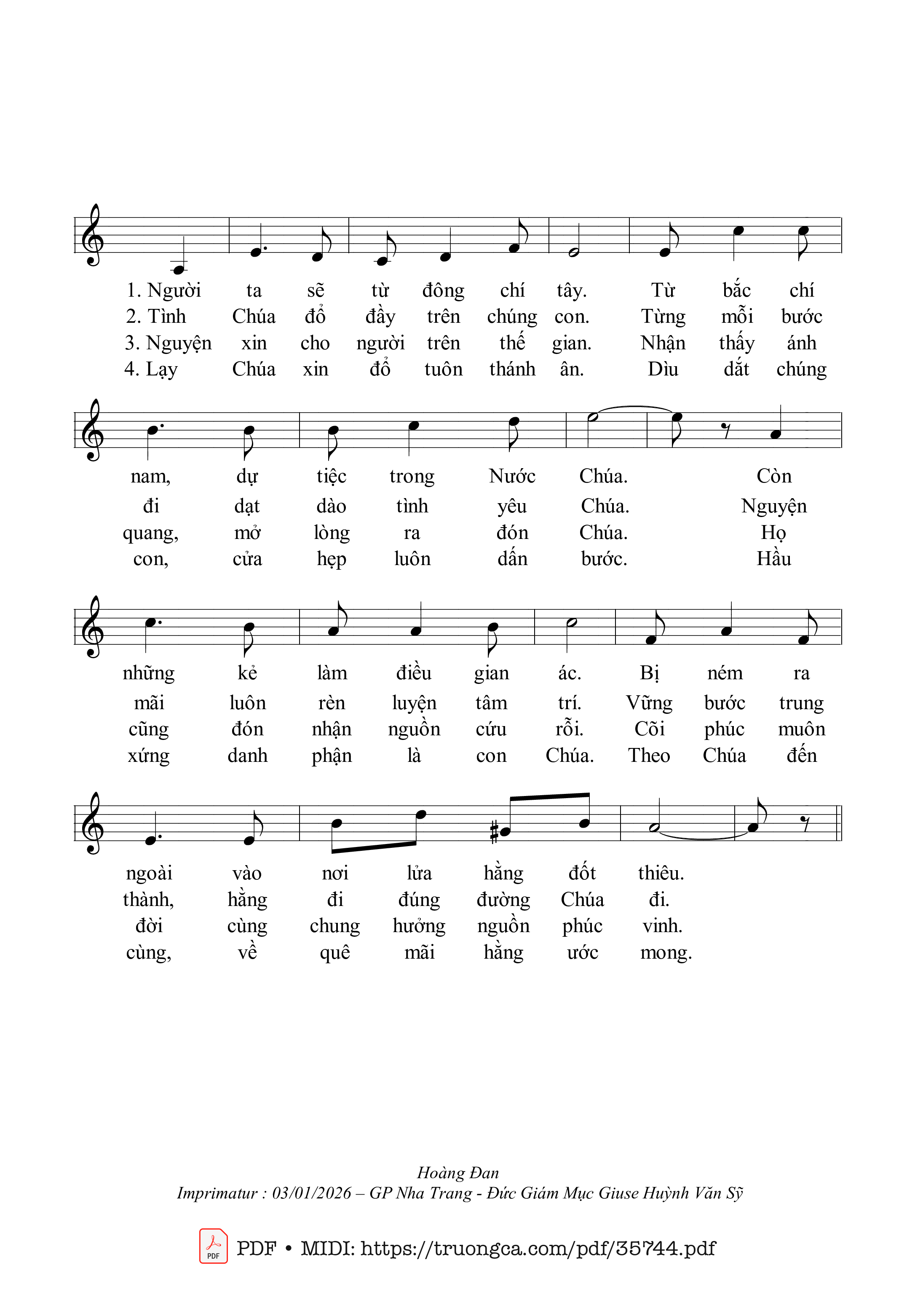 Page 2 of Sheet music PDF Vào Qua Cửa Hẹp - Hoàng Đan