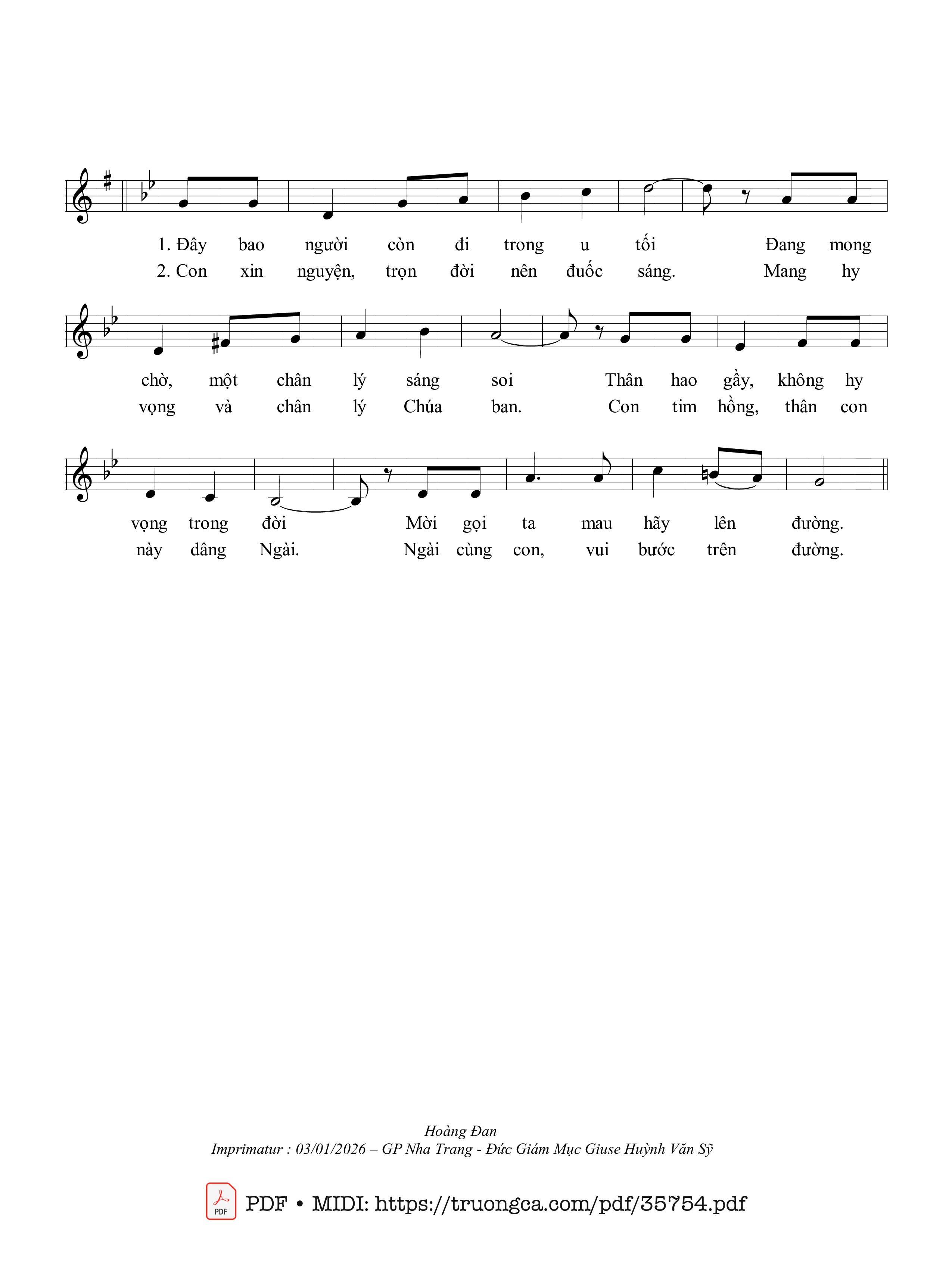 Page 2 of Sheet music PDF Hân Hoan Ra Đi - Hoàng Đan