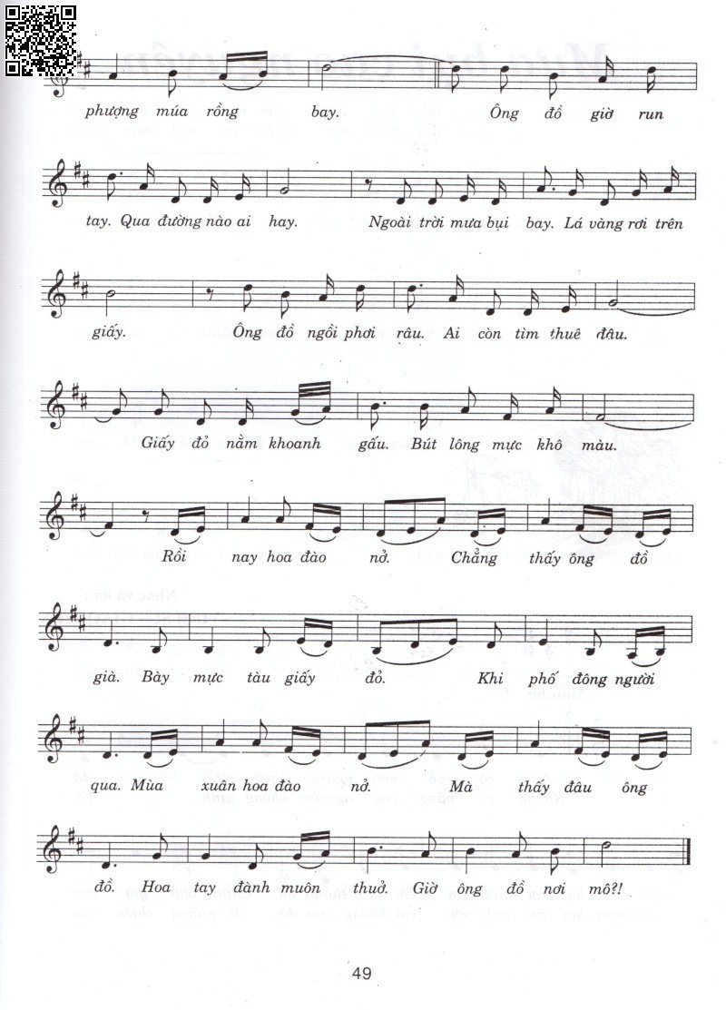 Page 2 of Sheet music PDF Mỗi năm hoa đào nở (Mùa xuân ông đồ) - Vinh Sử