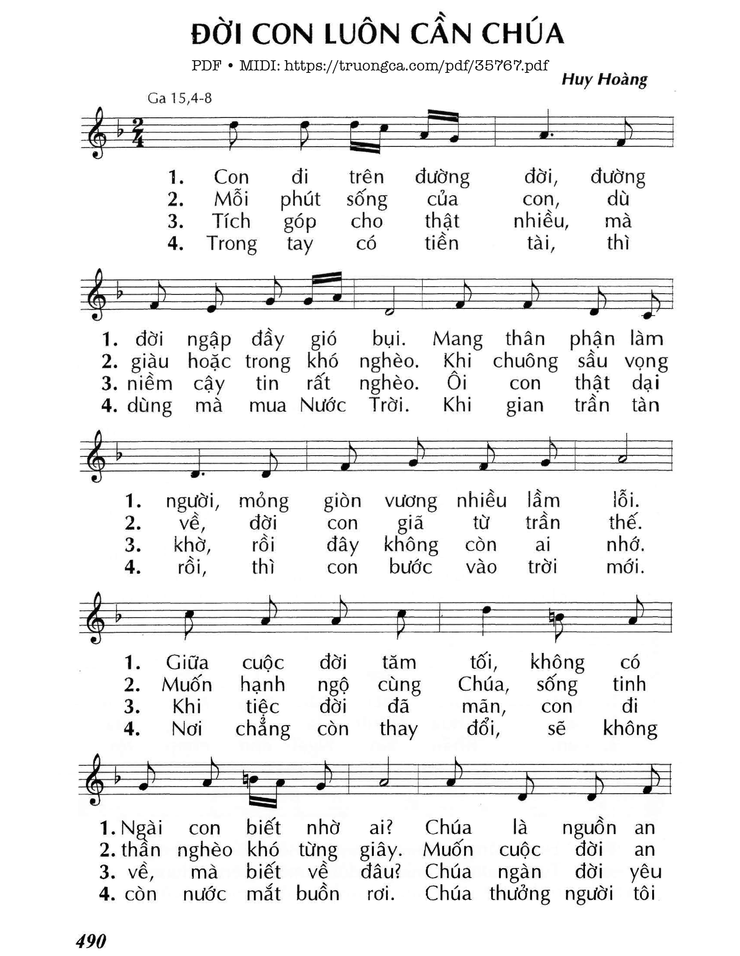 Con đi trên đường đời đường đời ngập đầy gió bụi, Trang 1