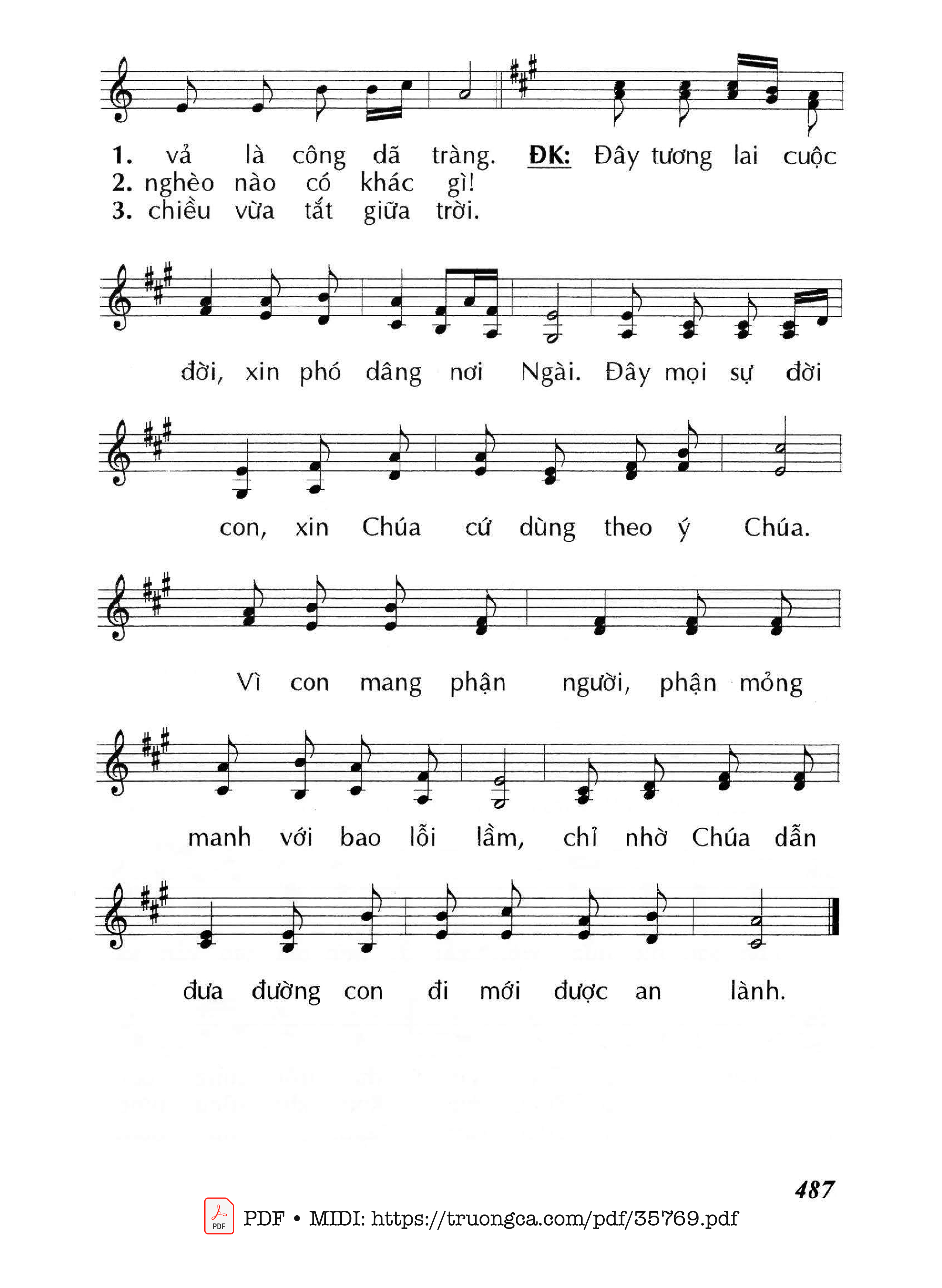 Page 2 of Sheet music PDF Dâng Tương Lai Cuộc Đời - Huy Hoàng