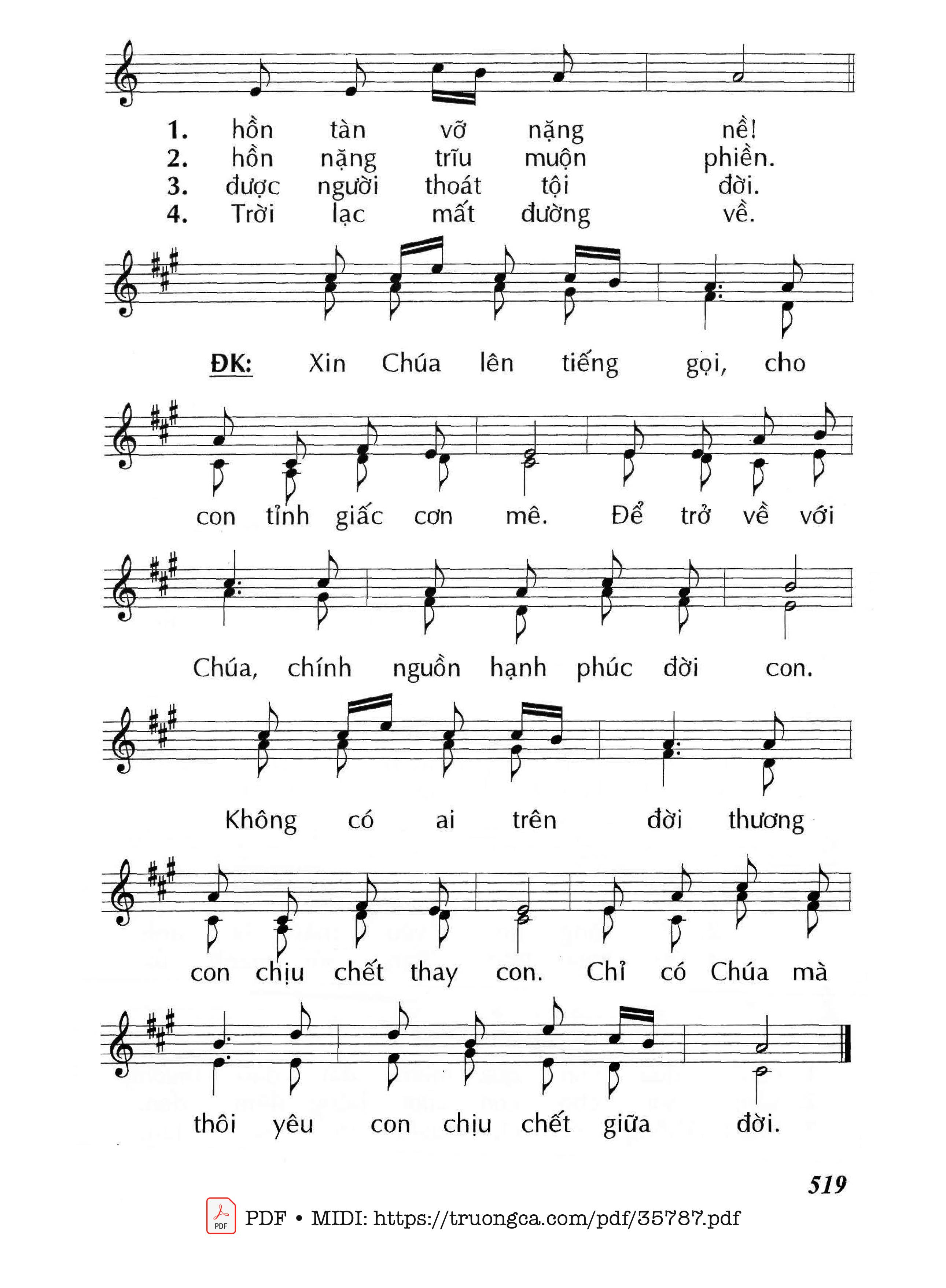 Page 2 of Sheet music PDF Khi Con Xa Chúa - Huy Hoàng