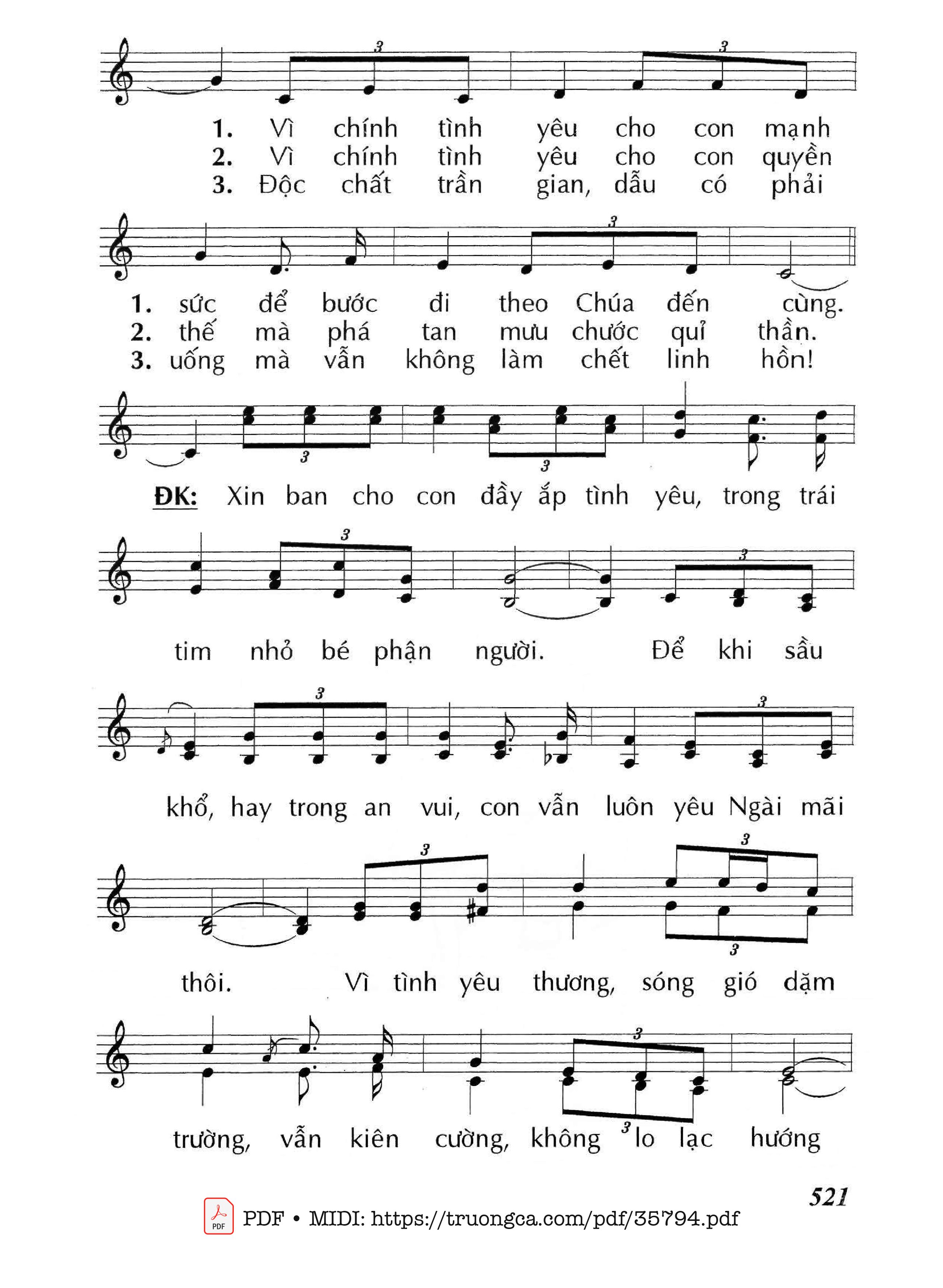 Page 2 of Sheet music PDF Khi Con Yêu Chúa - Huy Hoàng