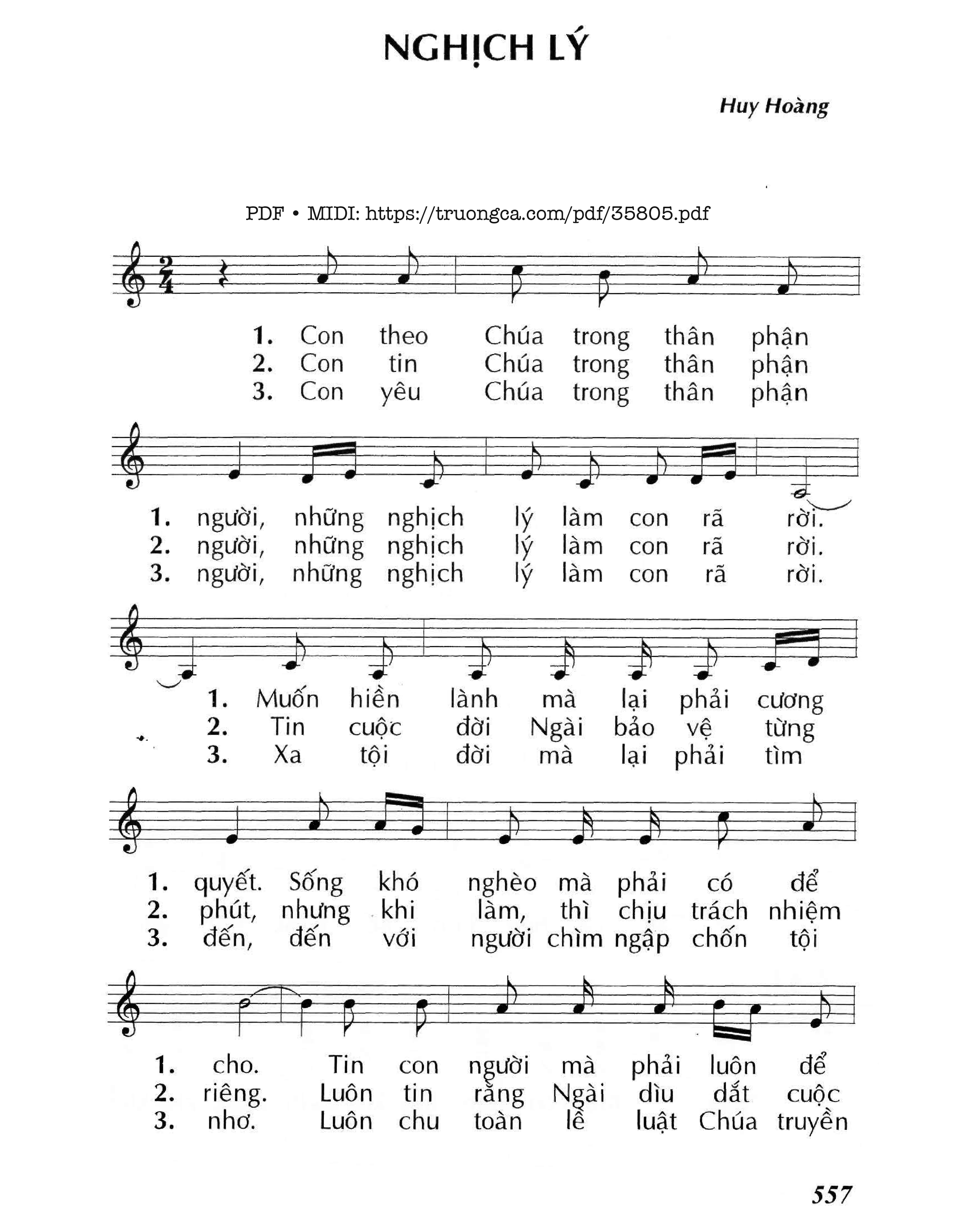 Page 1 of Sheet music PDF Nghịch Lý - Huy Hoàng