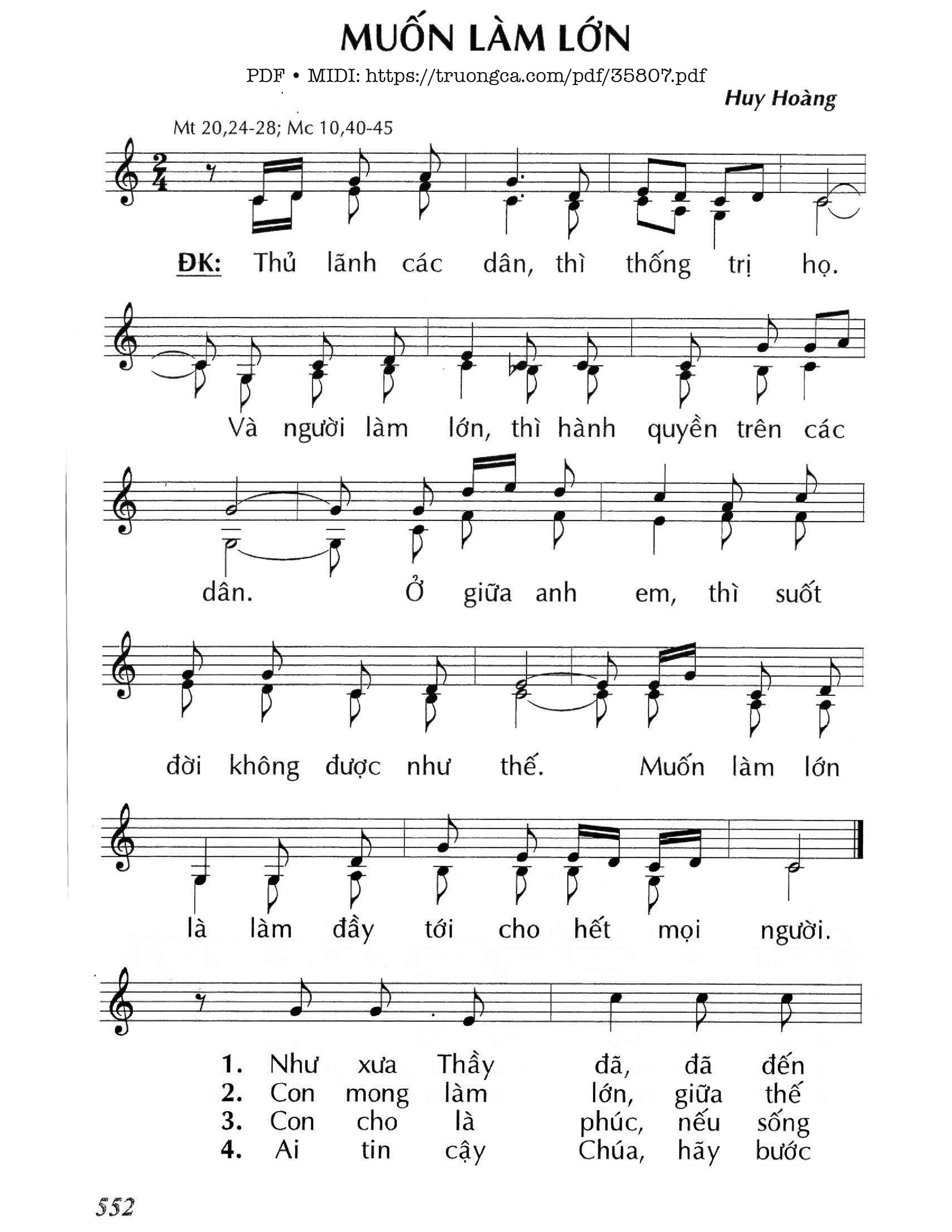 Page 1 of Sheet music PDF Muốn Làm Lớn - Huy Hoàng