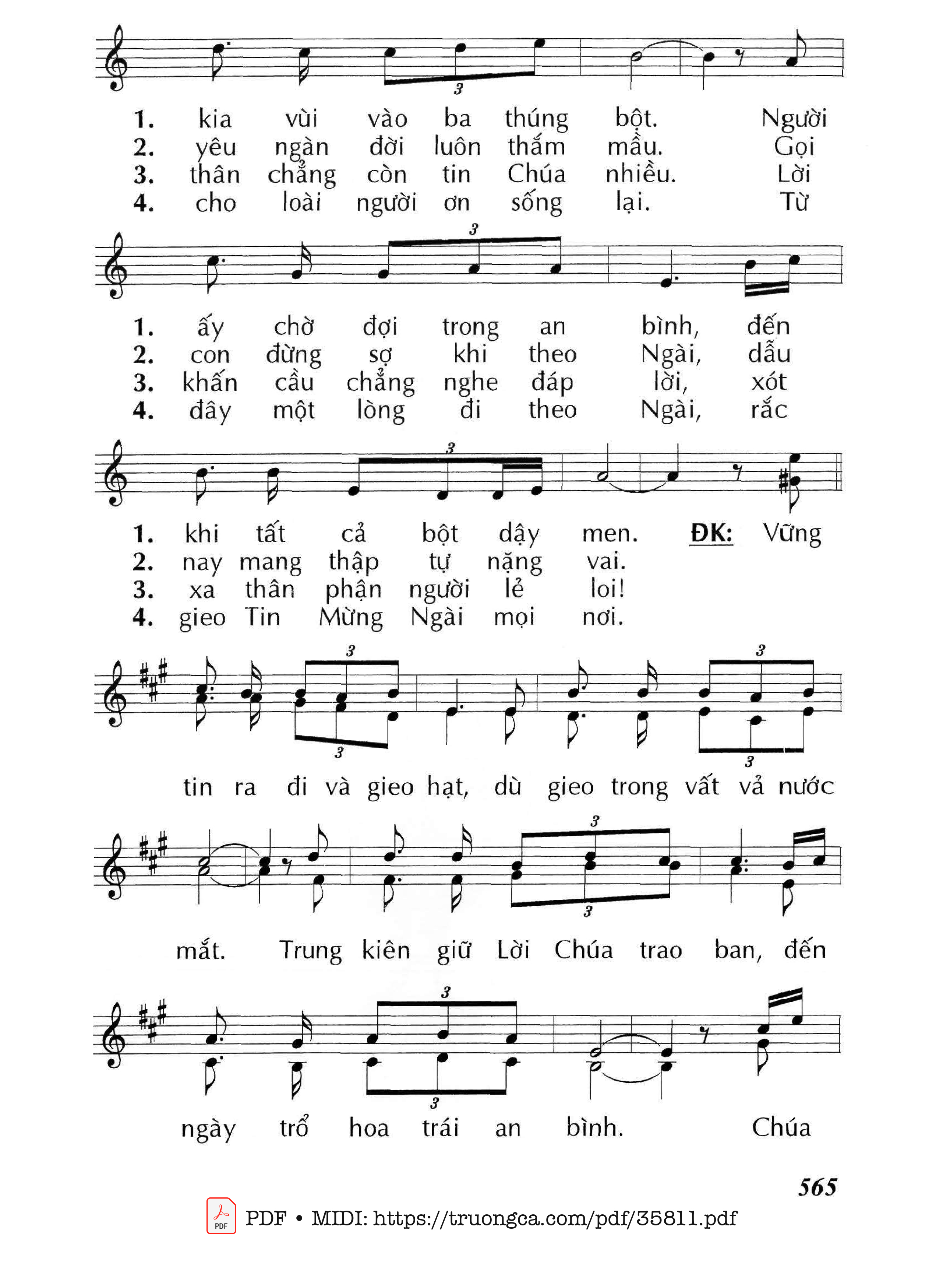 Page 2 of Sheet music PDF Nước Trời Như Hạt Giống - Huy Hoàng