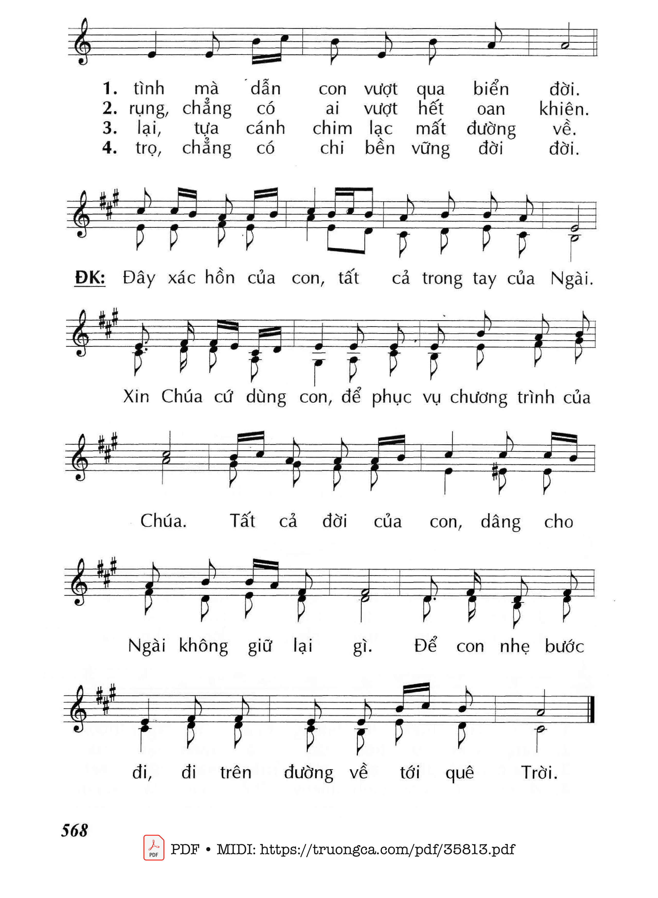 Page 2 of Sheet music PDF Phận Lữ Khách - Huy Hoàng