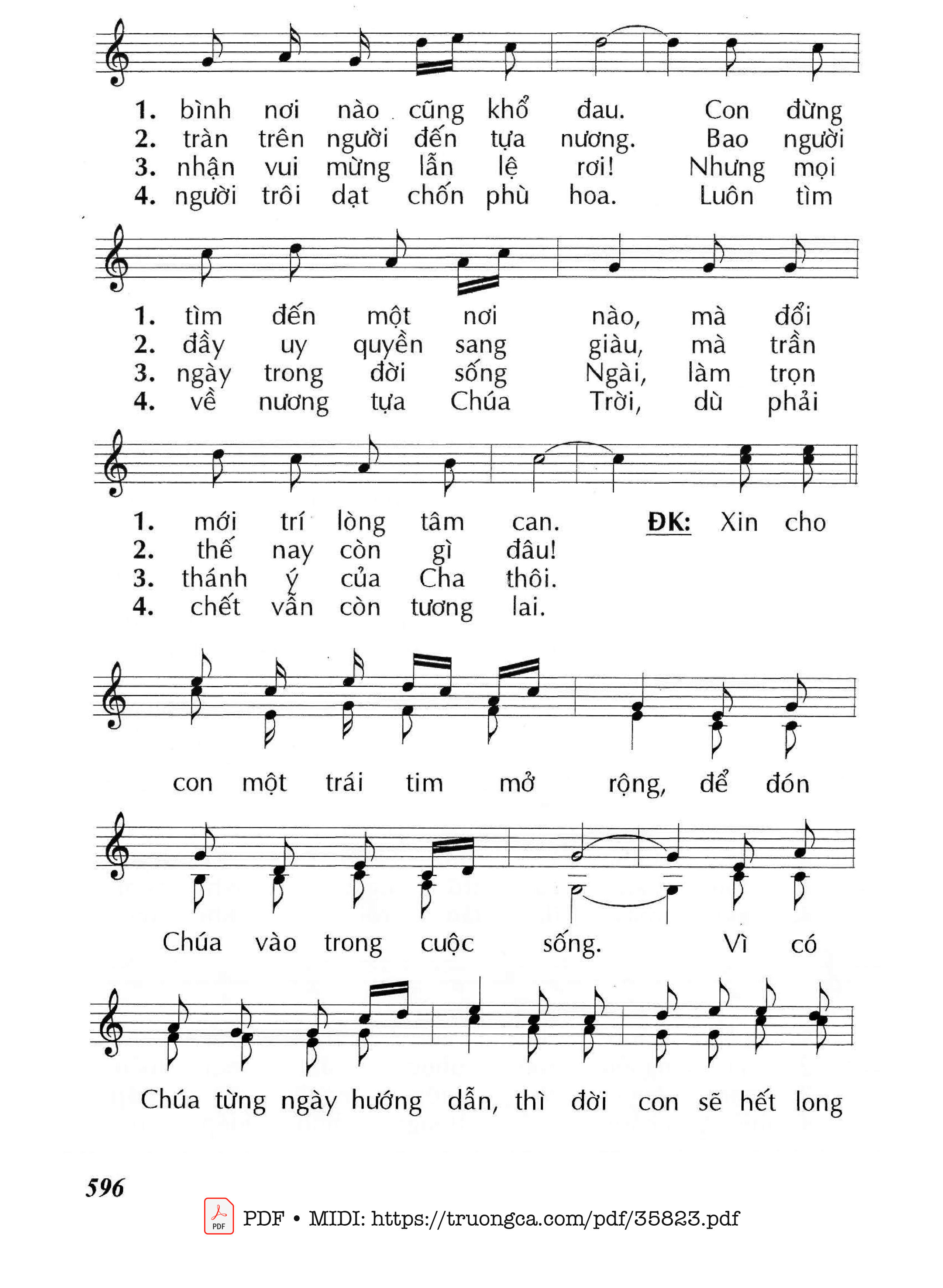 Page 2 of Sheet music PDF Tìm Đâu Bình An - Huy Hoàng