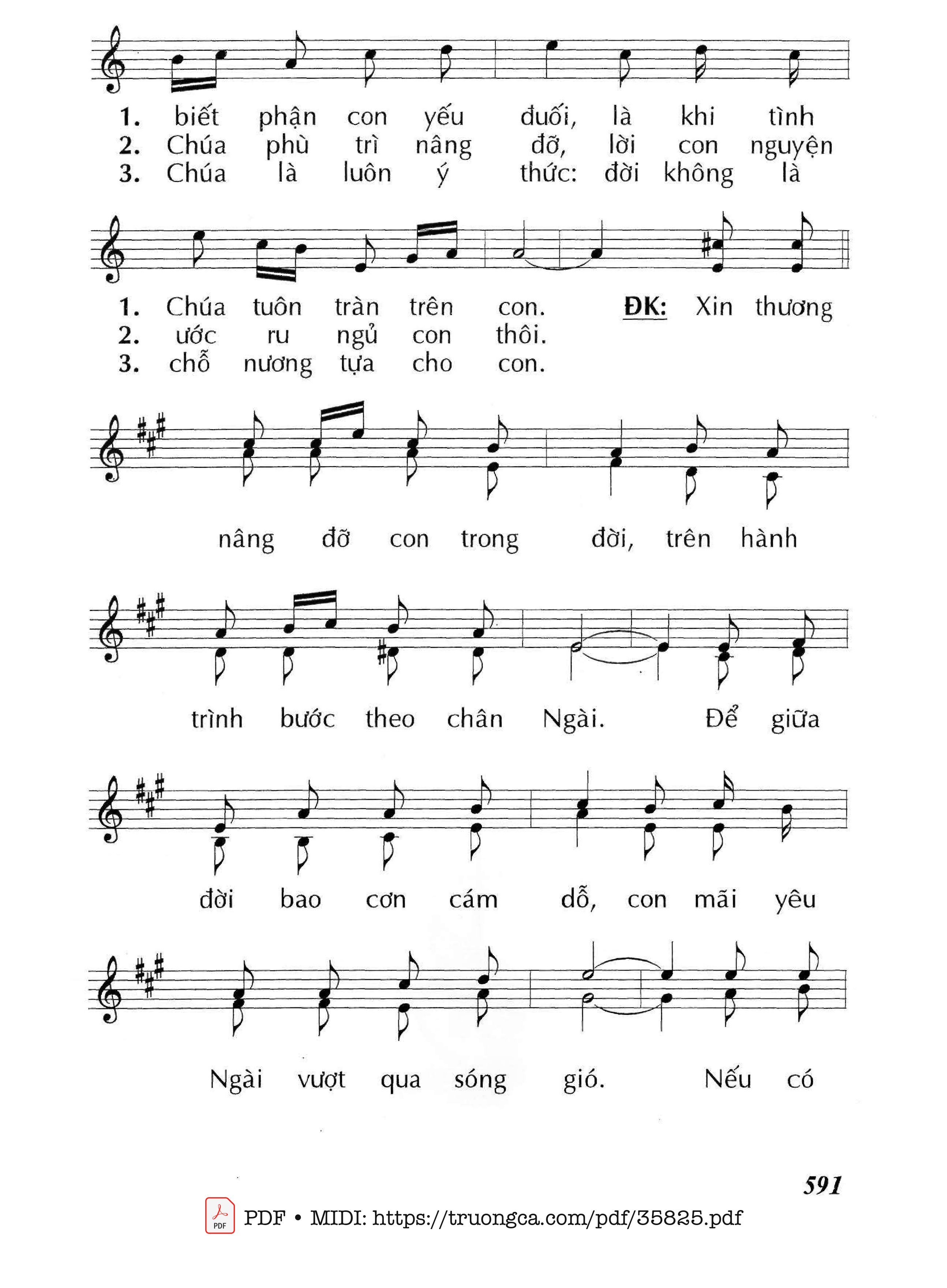 Page 2 of Sheet music PDF Theo Ngài Thật Khó - Huy Hoàng