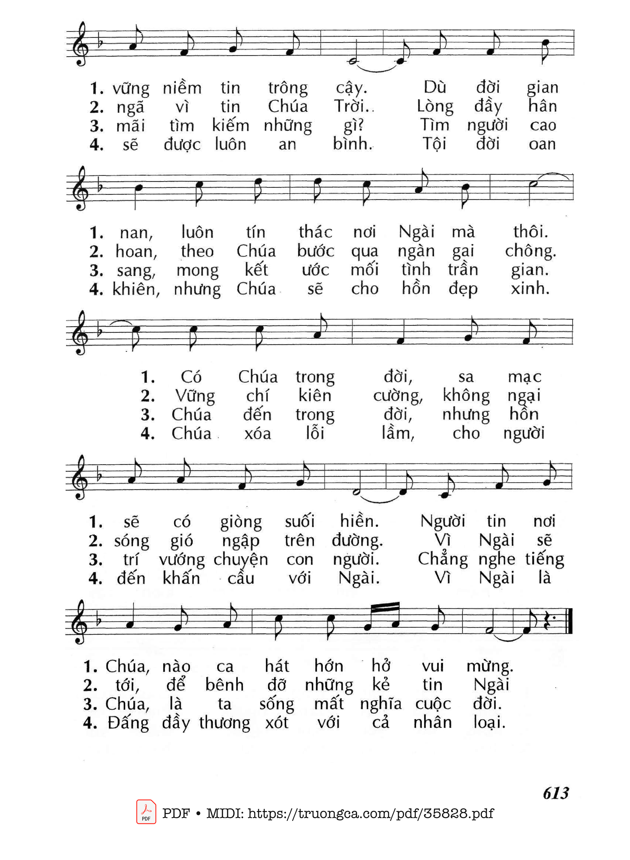 Page 2 of Sheet music PDF Vì Yêu Nhân Loại - Huy Hoàng