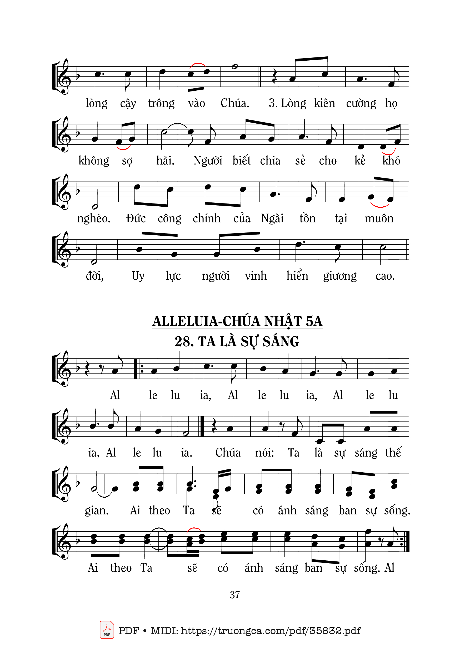 Page 2 of Sheet music PDF Thánh Vịnh 111, Trong U Tối - Mi Trầm