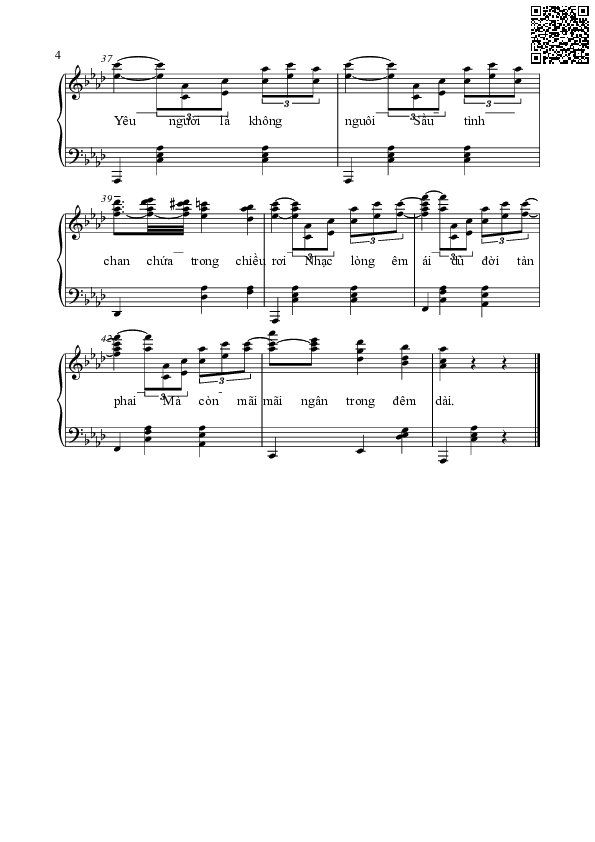 Page 6 of Sheet music PDF Mối tình xa xưa (Waltzer in A flat major, op. 39 no. 15) - Johannes Brahms