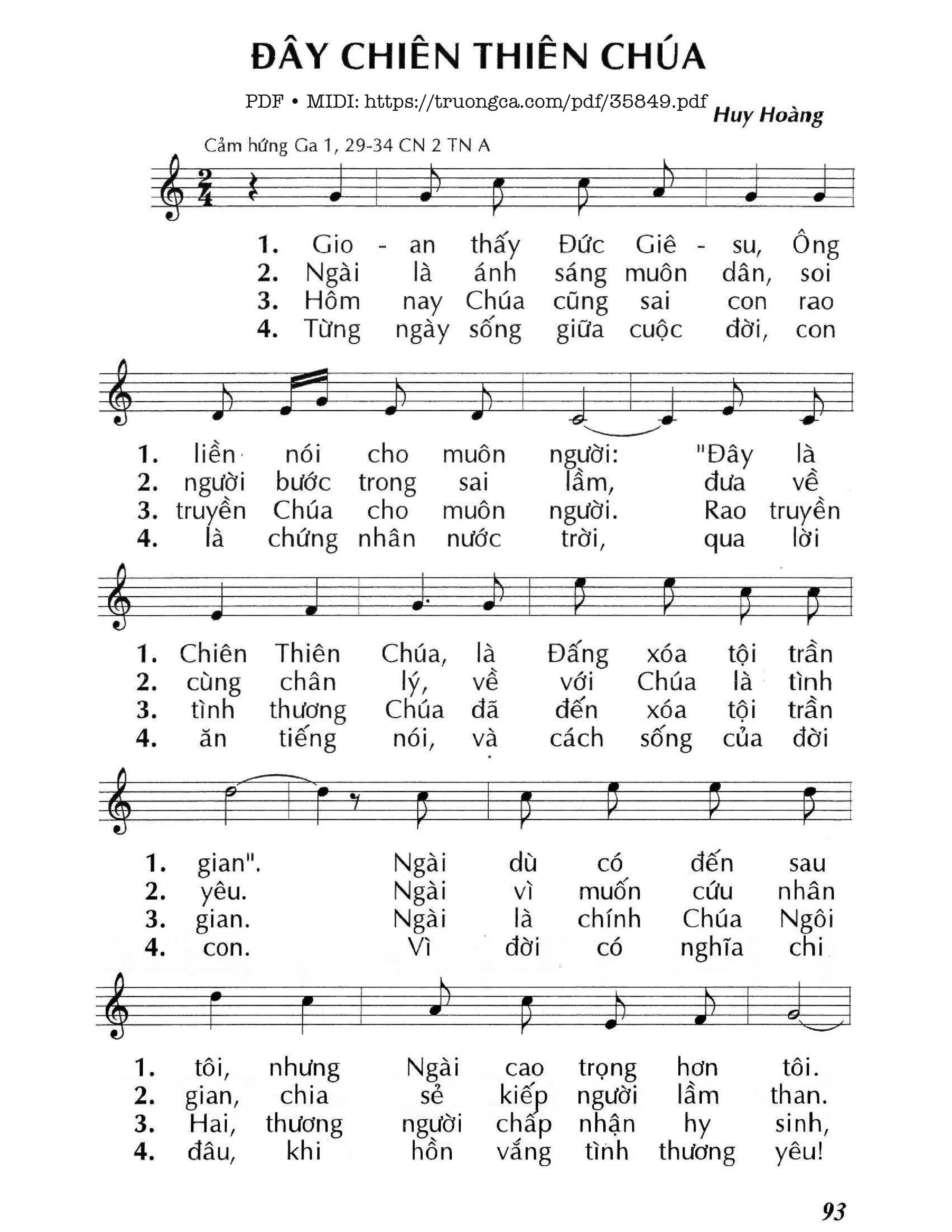 Page 1 of Sheet music PDF Đây Chiên Thiên Chúa (Cn2 Tna) - Huy Hoàng