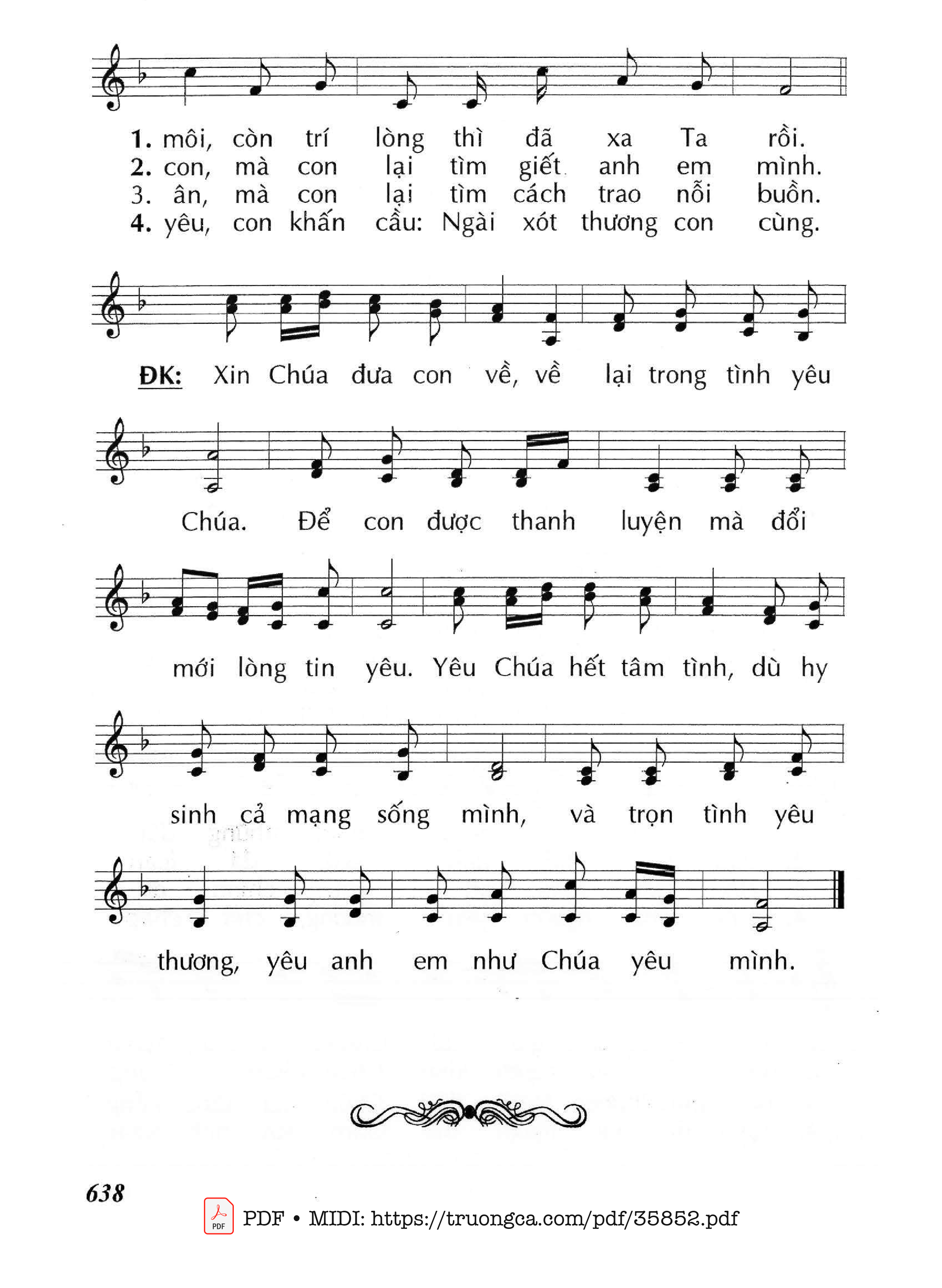 Page 2 of Sheet music PDF Yêu Chúa Phải Yêu Người 1 - Huy Hoàng