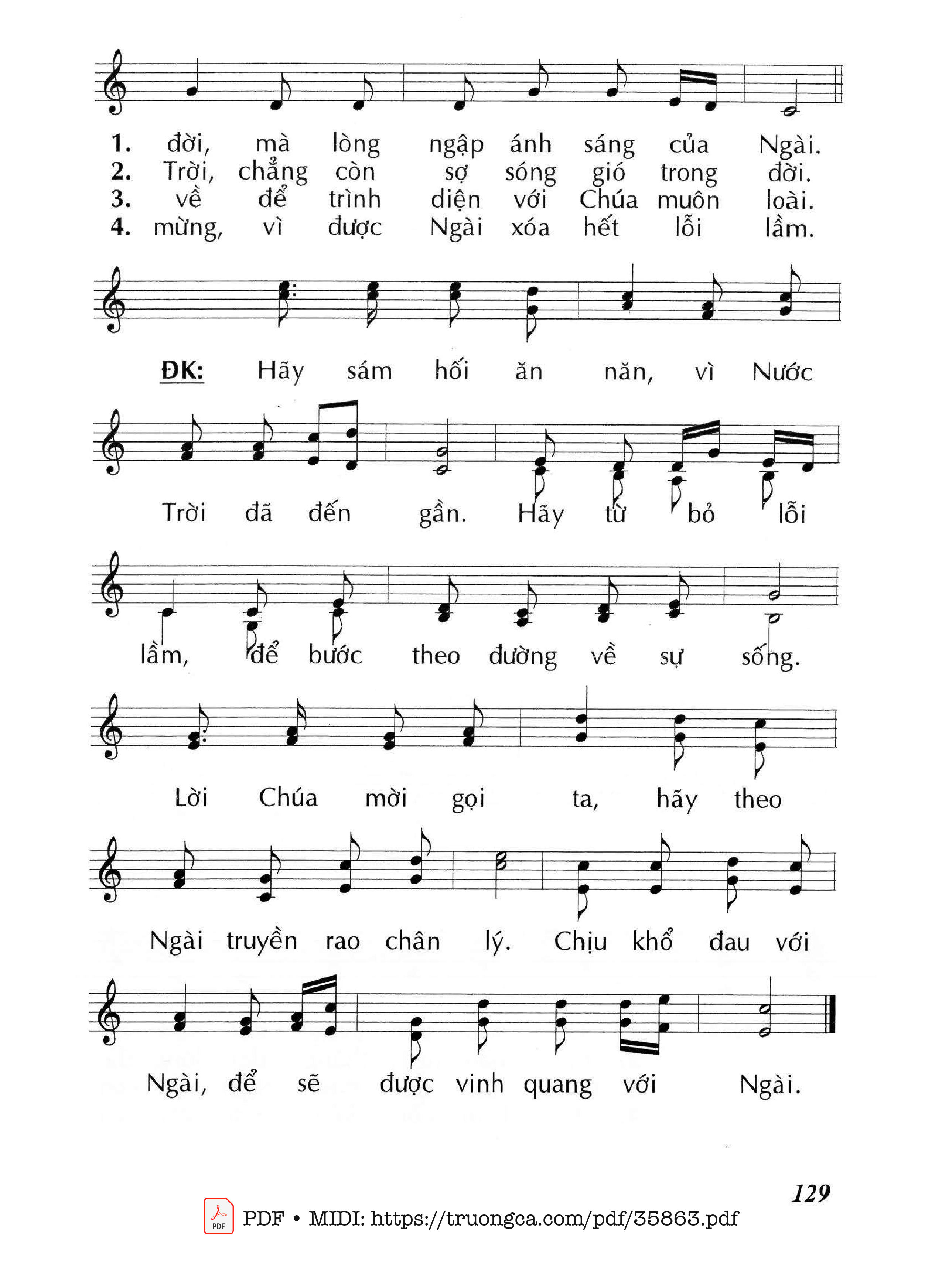 Page 2 of Sheet music PDF Chúa Là Ánh Sáng (Cn3 Tna) - Huy Hoàng