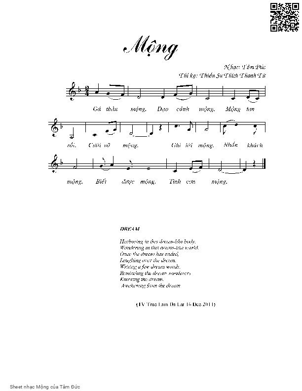 Sheet PDF of Mộng - Tâm Đức