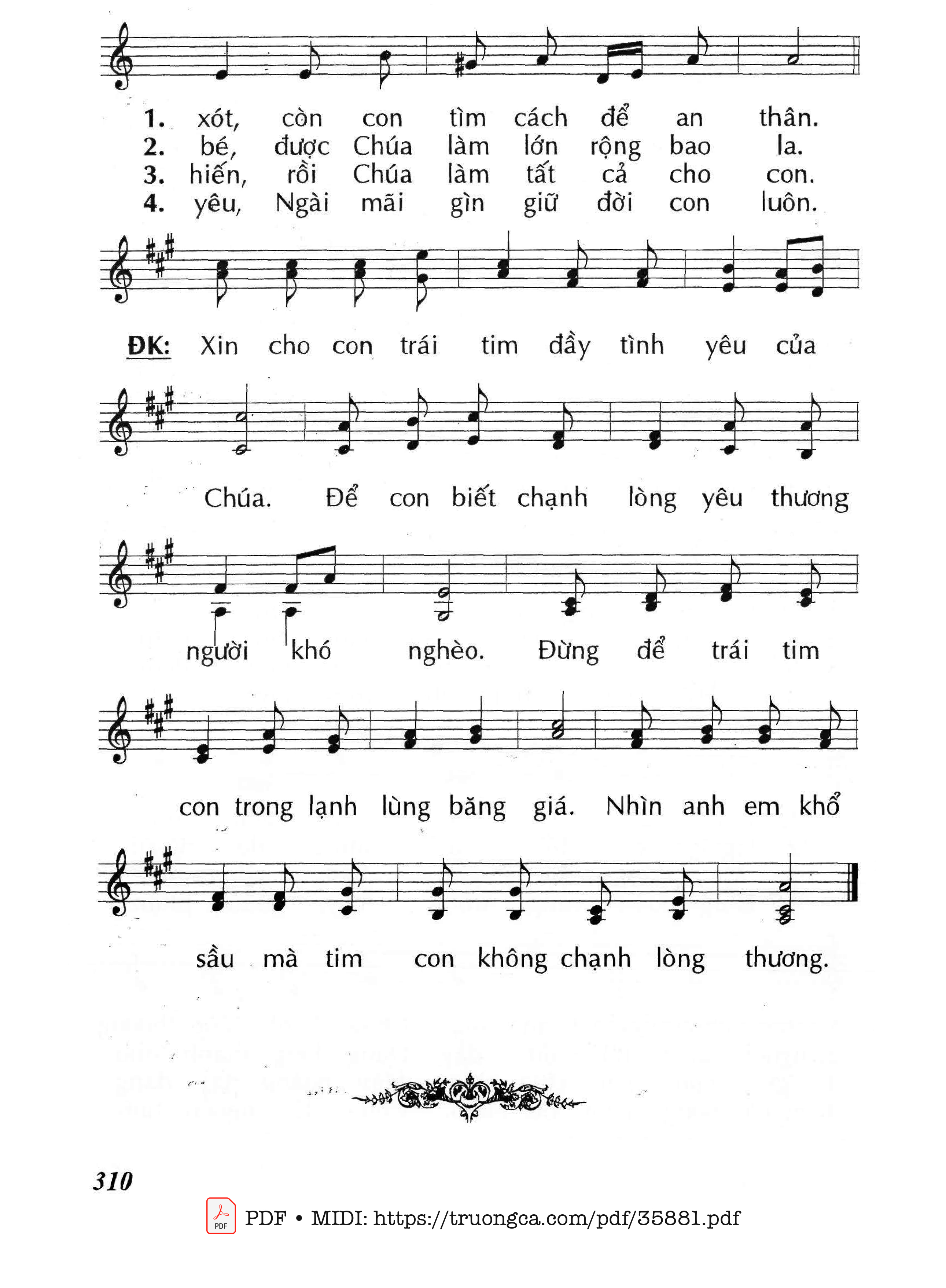 Page 2 of Sheet music PDF Xin Cho Con Tình Chúa (Cn18 Tna) - Huy Hoàng
