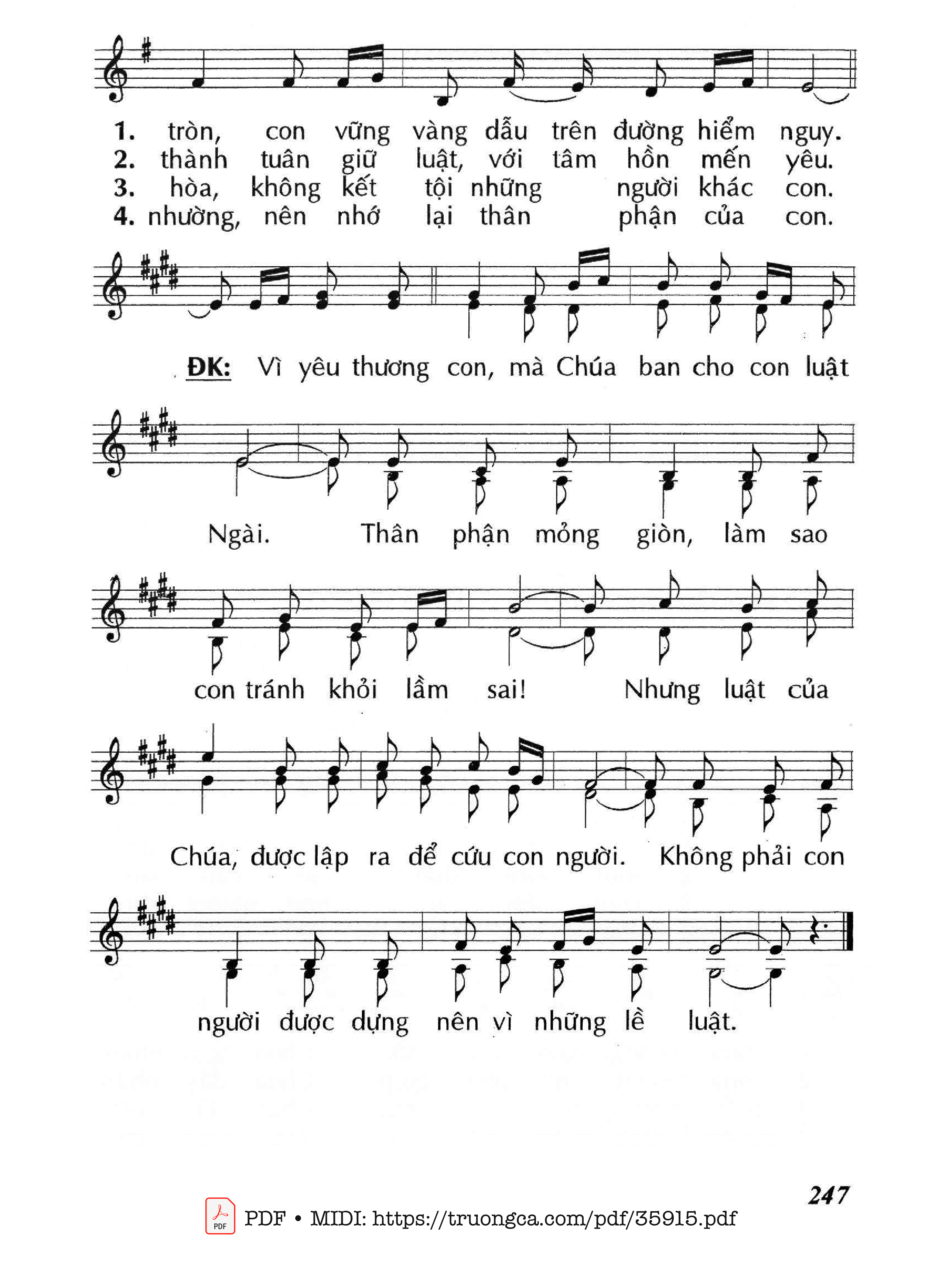 Page 2 of Sheet music PDF Luật Chúa Là Tình Thương (Cn9 Tnb) - Huy Hoàng