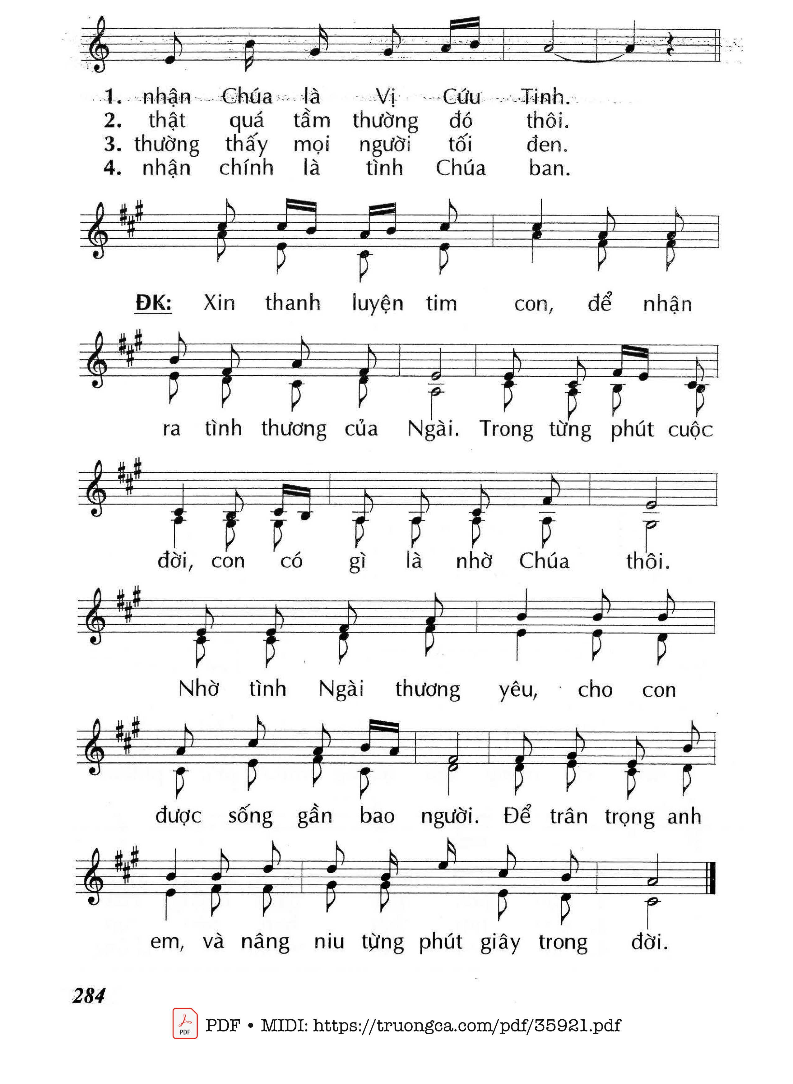 Page 2 of Sheet music PDF Xin Thanh Luyện Tim Con (Cn14 Tnb) - Huy Hoàng