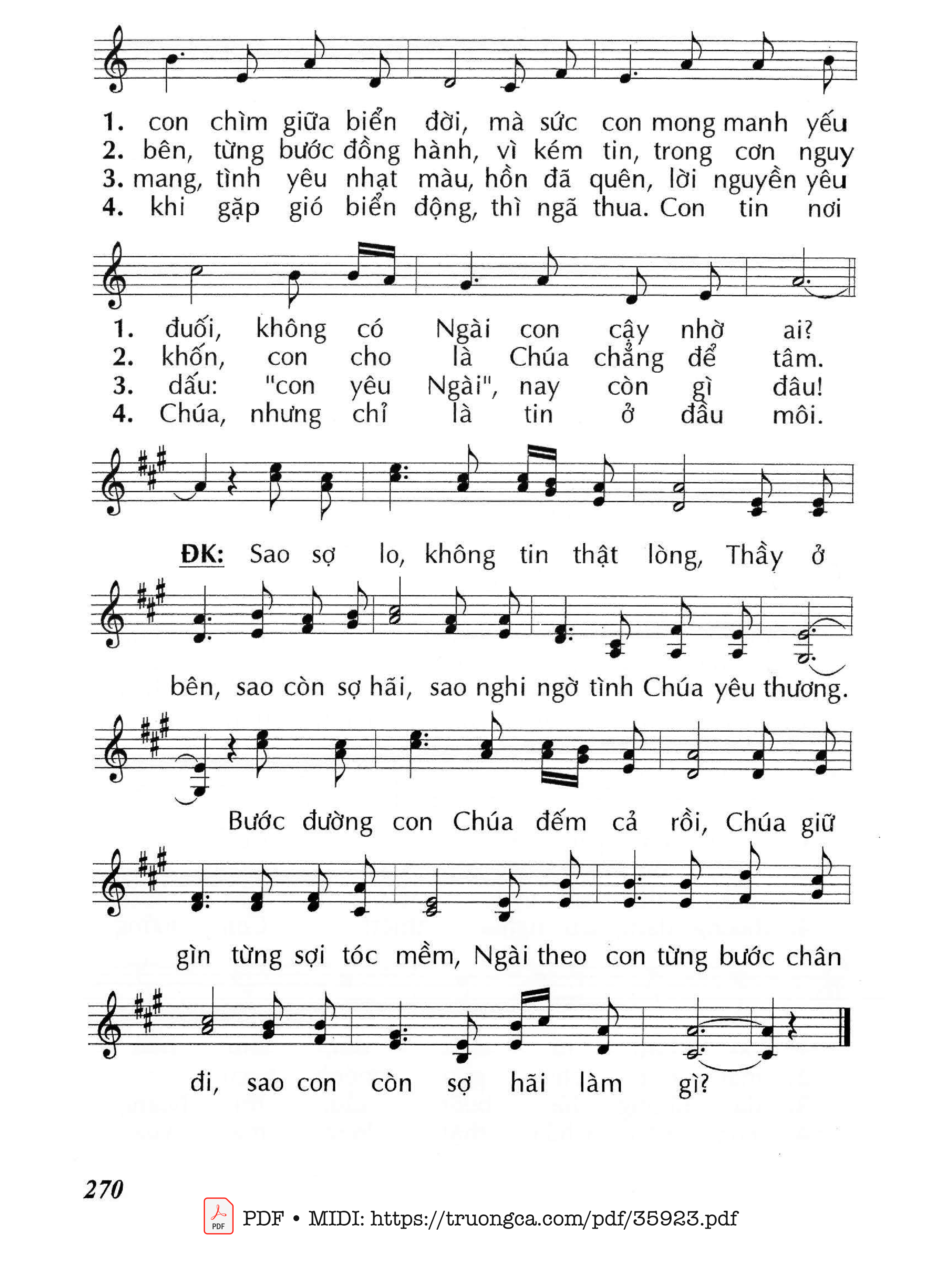 Page 2 of Sheet music PDF Sao Sợ Hãi (Cn12 Tnb) - Huy Hoàng