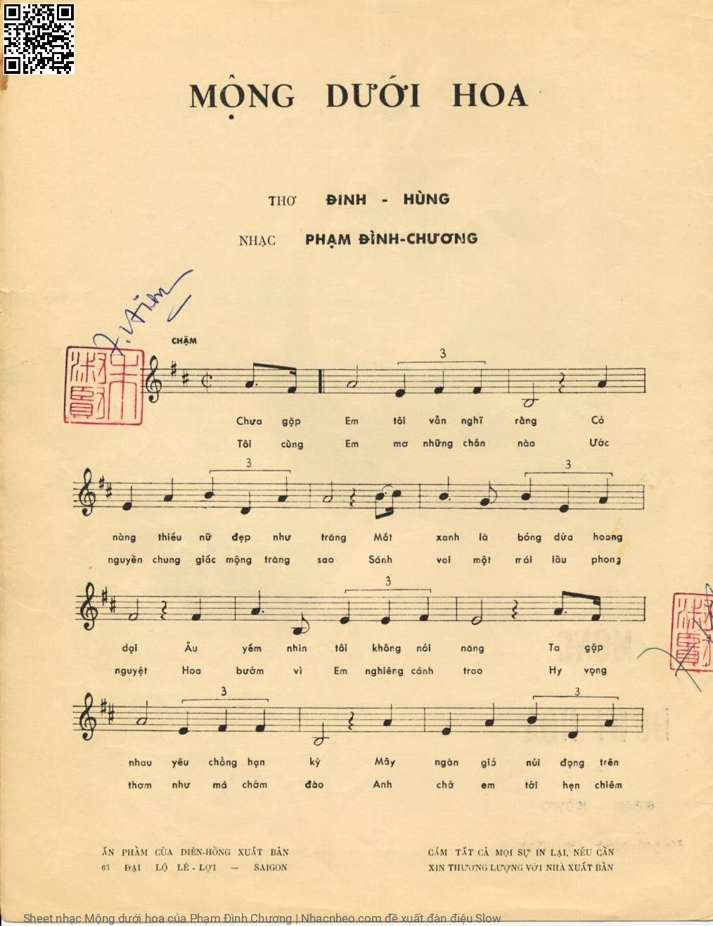 Page 2 of Sheet music PDF Mộng dưới hoa - Phạm Đình Chương