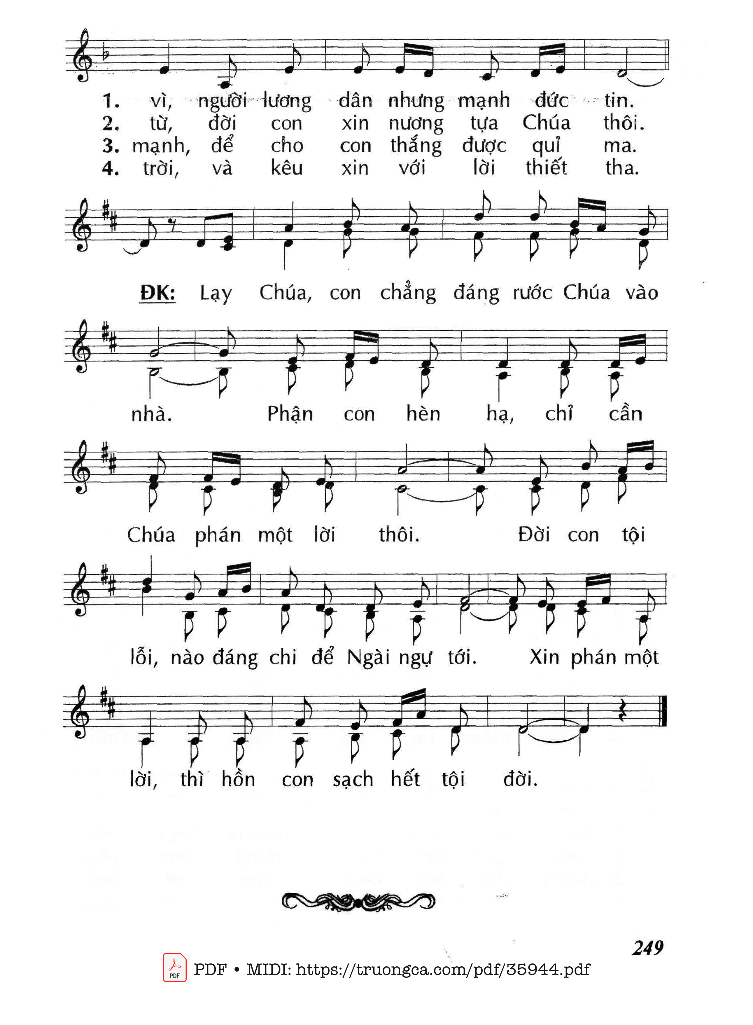 Page 2 of Sheet music PDF Con Không Đáng Chúa Đến Thăm (Cn9 Tnc) - Huy Hoàng