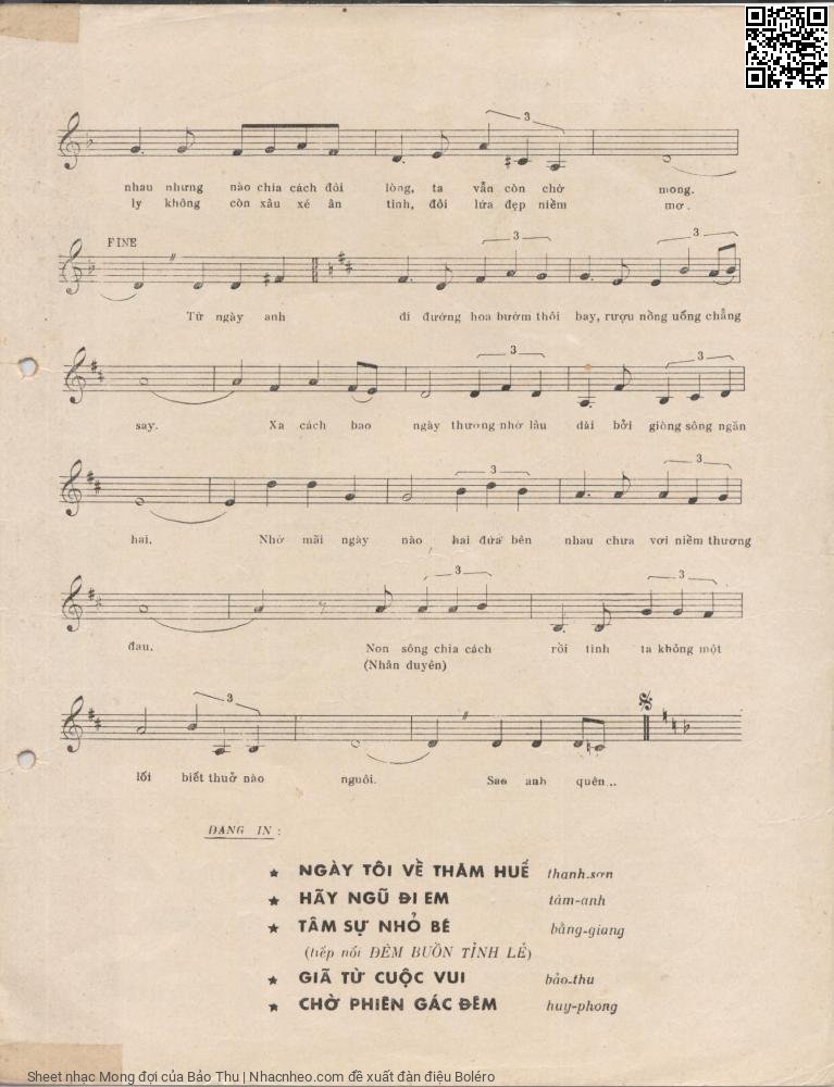 Page 3 of Sheet music PDF Mong đợi - Bảo Thu