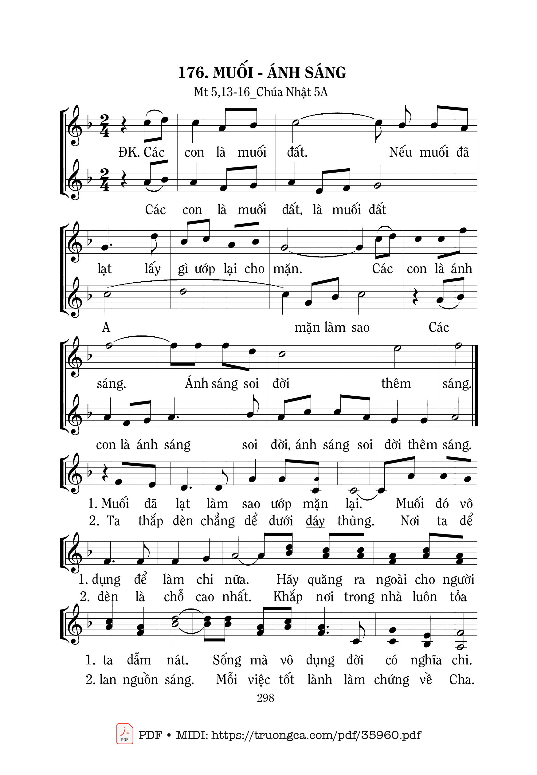Page 1 of Sheet music PDF Muối-Ánh Sáng - Mi Trầm