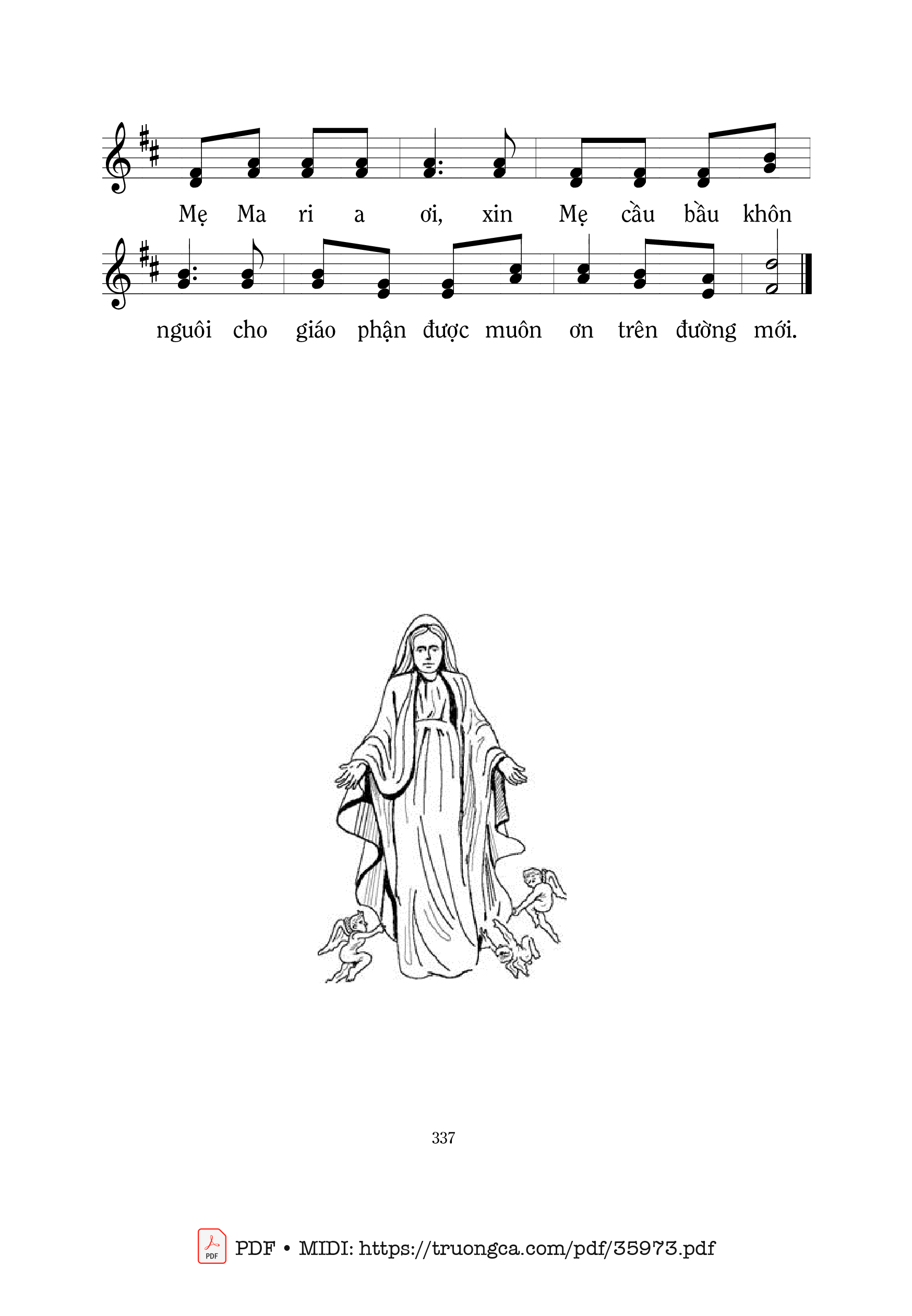 Page 2 of Sheet music PDF Cầu Cho Giáo Phận - Mi Trầm