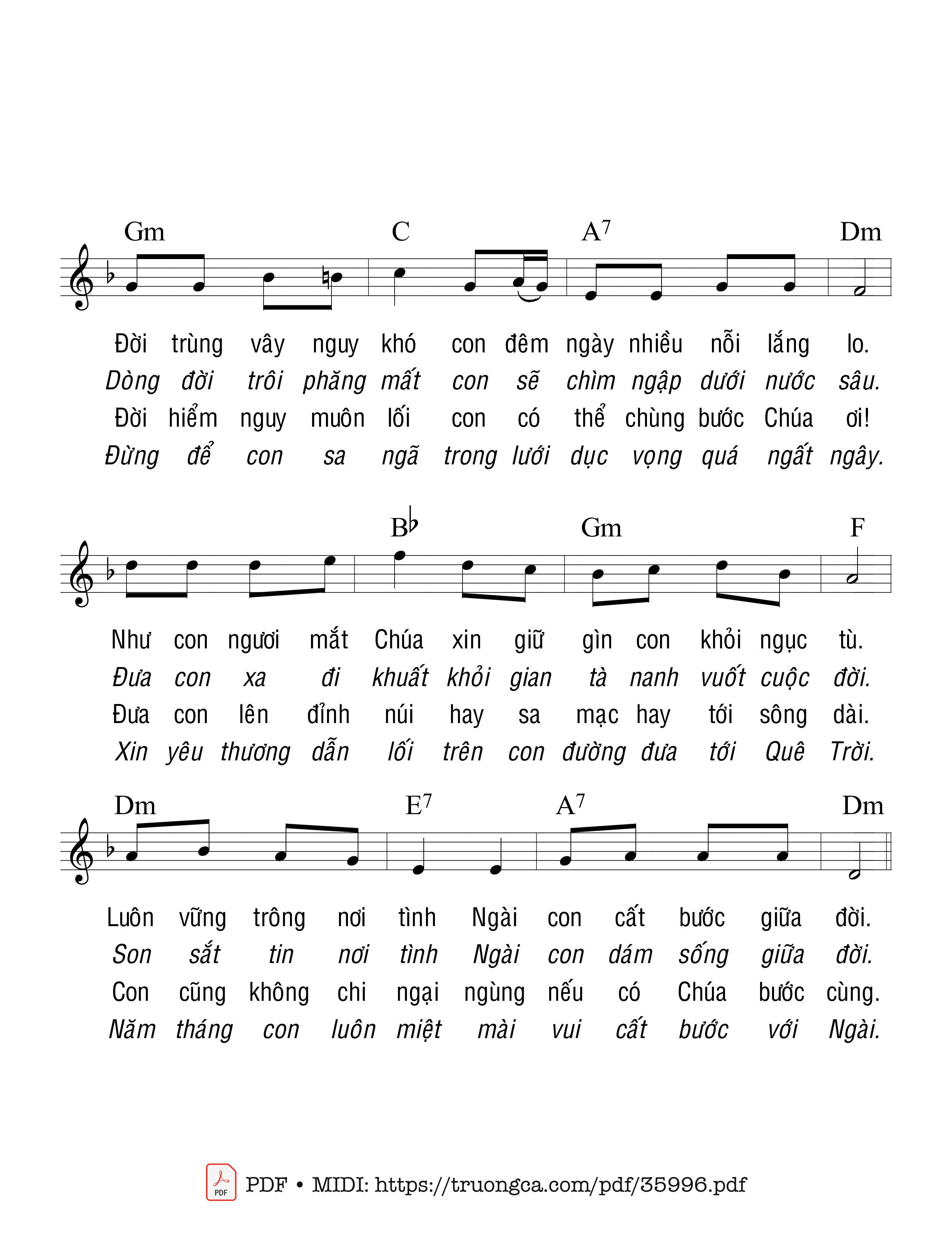 Page 2 of Sheet music PDF Đừng Bỏ Con Đơn Hành - Nguyễn Duy