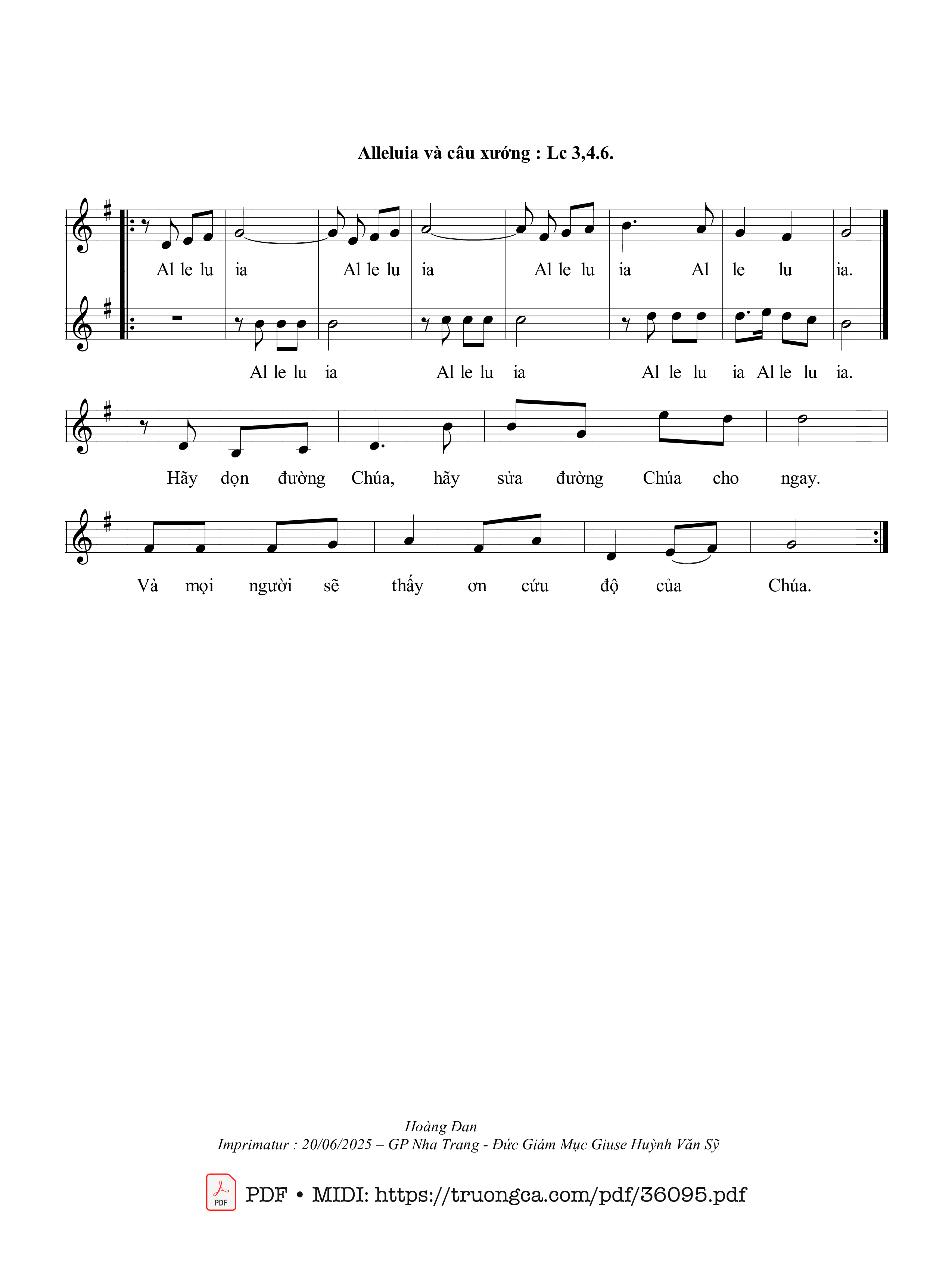 Page 2 of Sheet music PDF Chúa Nhật 2 Mùa Vọng Năm A (Tv 71) - Hoàng Đan