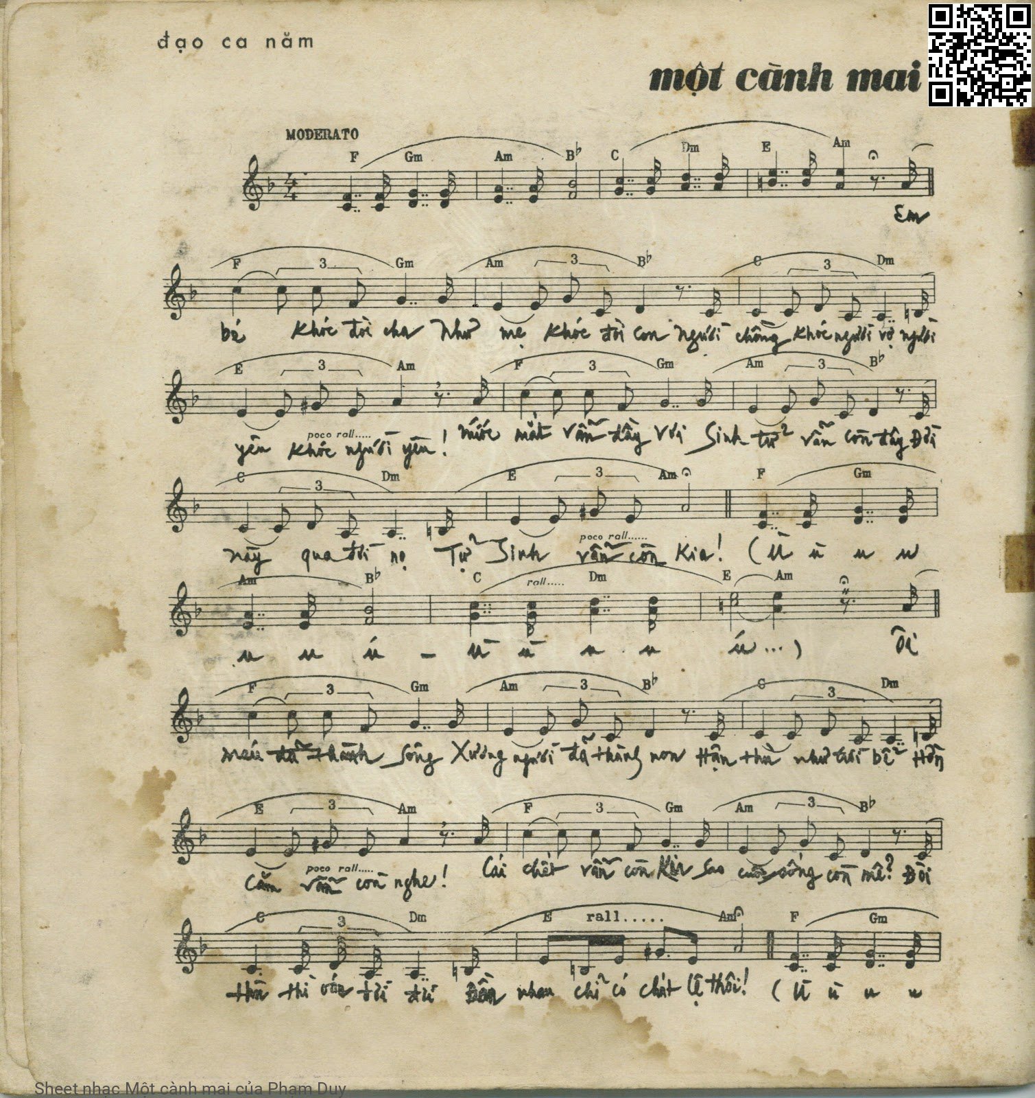 Sheet PDF of Một cành mai