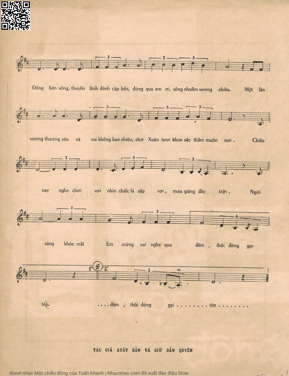 Page 3 of Sheet music PDF Một chiều đông - Tuấn Khanh