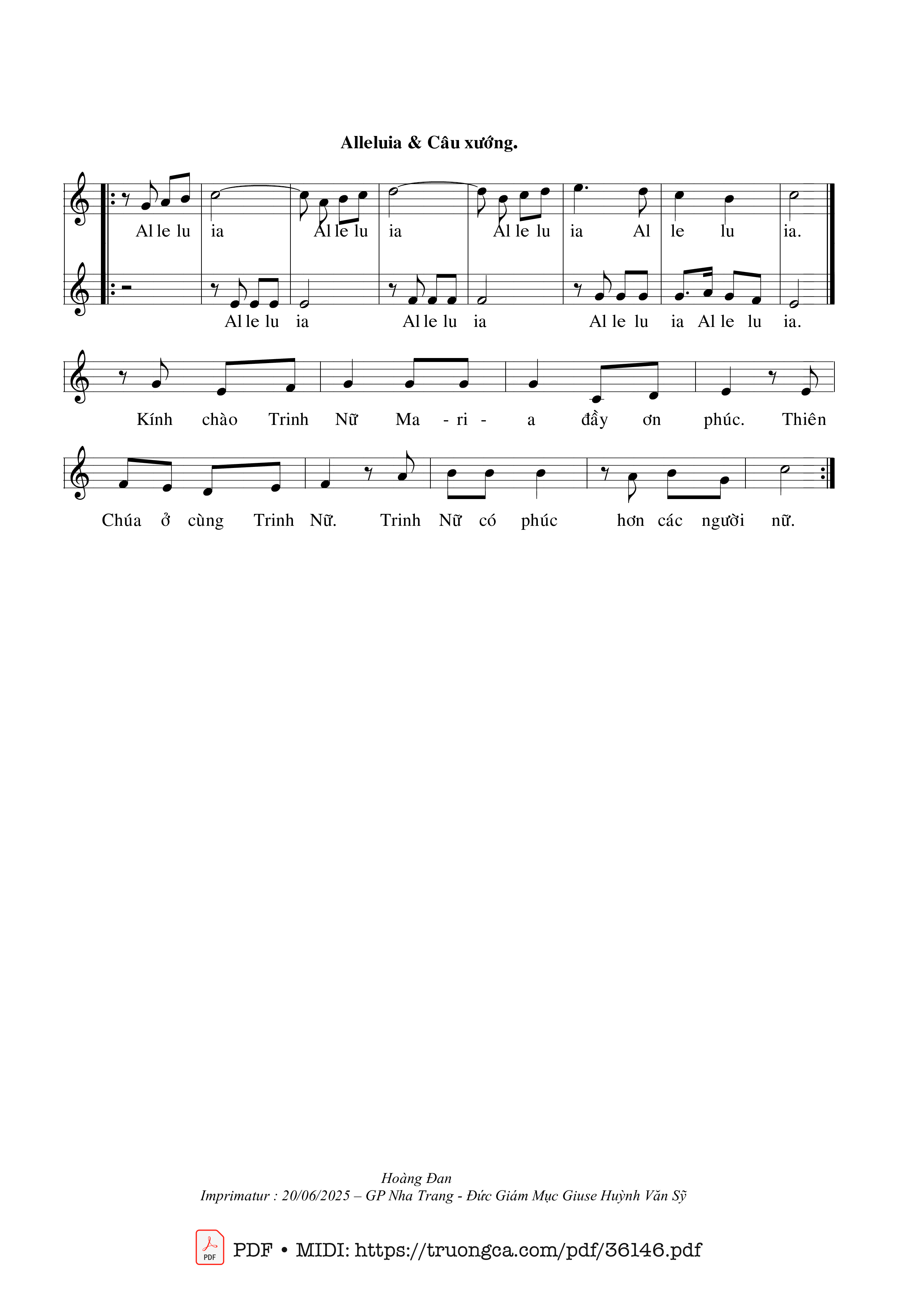 Page 2 of Sheet music PDF Lễ Mẹ Vô Nhiễm (Tv 97, Ngày 08/12) - Hoàng Đan