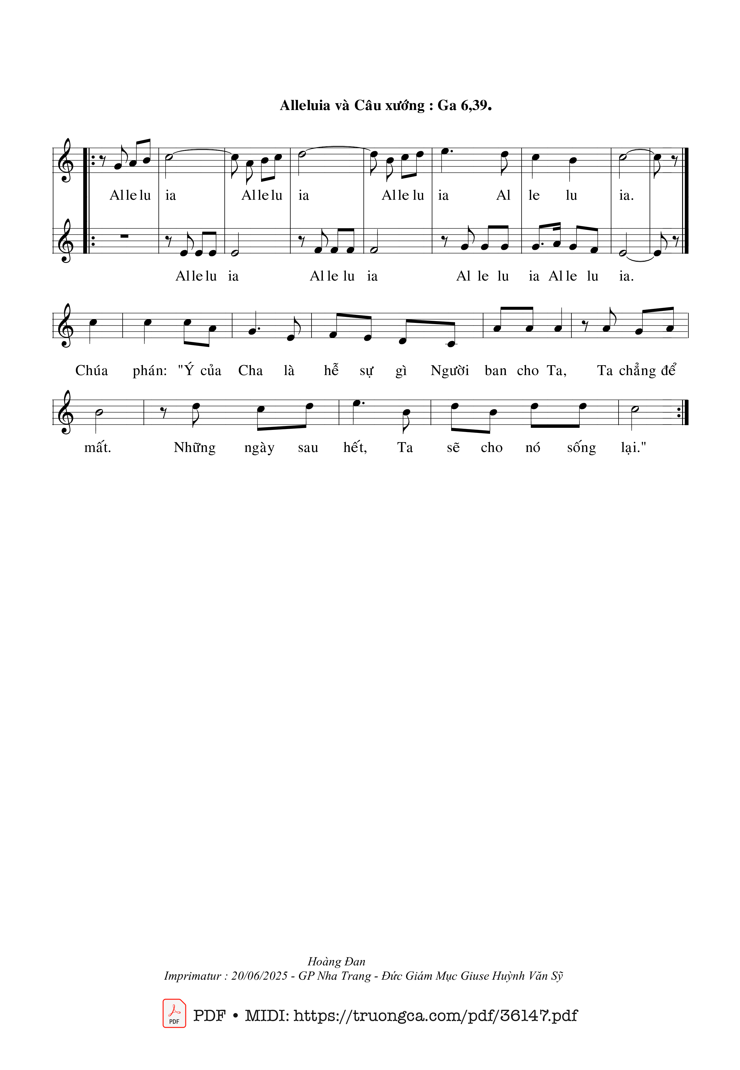 Page 2 of Sheet music PDF Lễ Các Đẳng (Tv 26, Lễ 3, Ngày 02/11) - Hoàng Đan