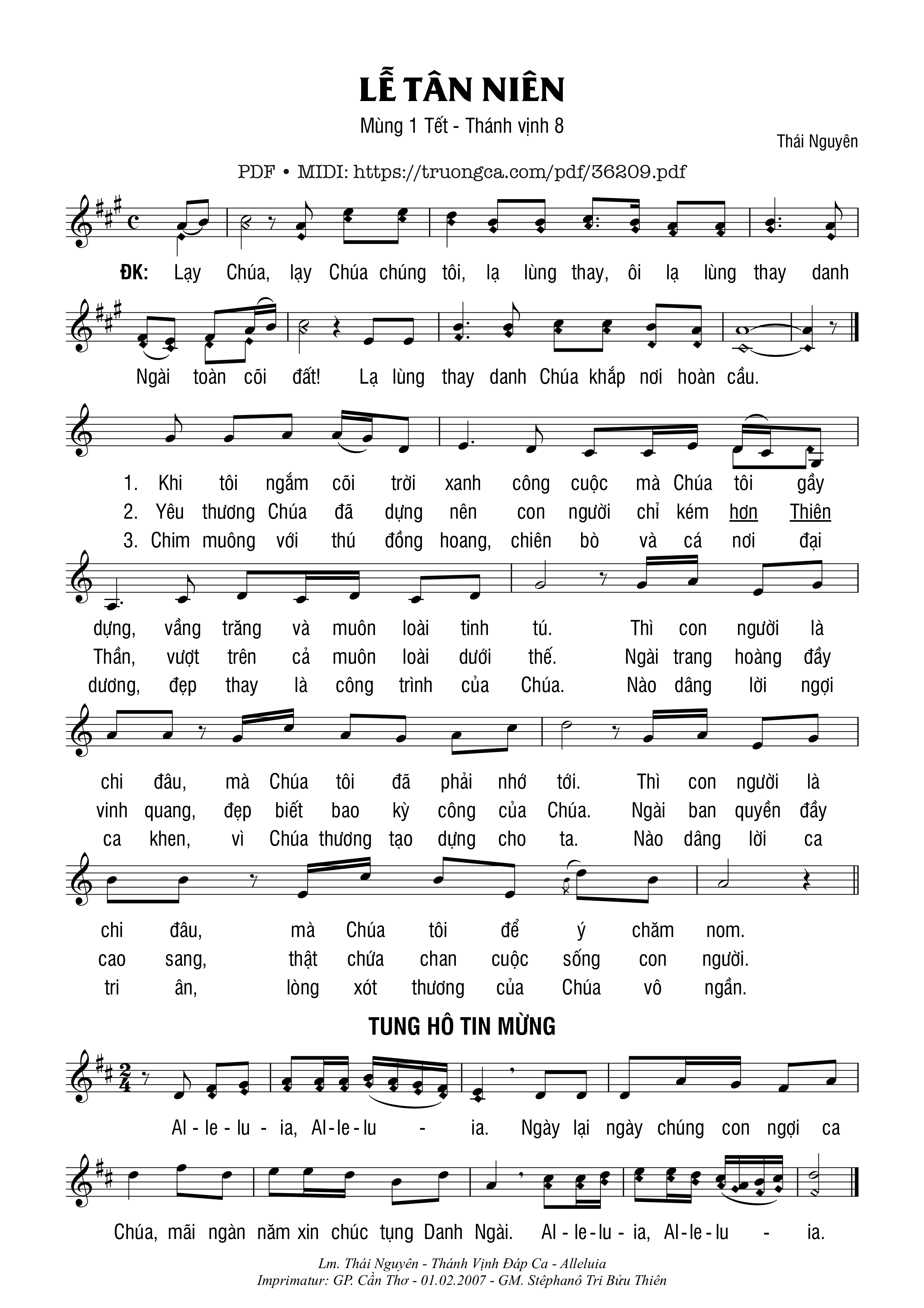Page 1 of Sheet music PDF Thánh Vịnh 8, Lễ Tân Niên - Thái Nguyên