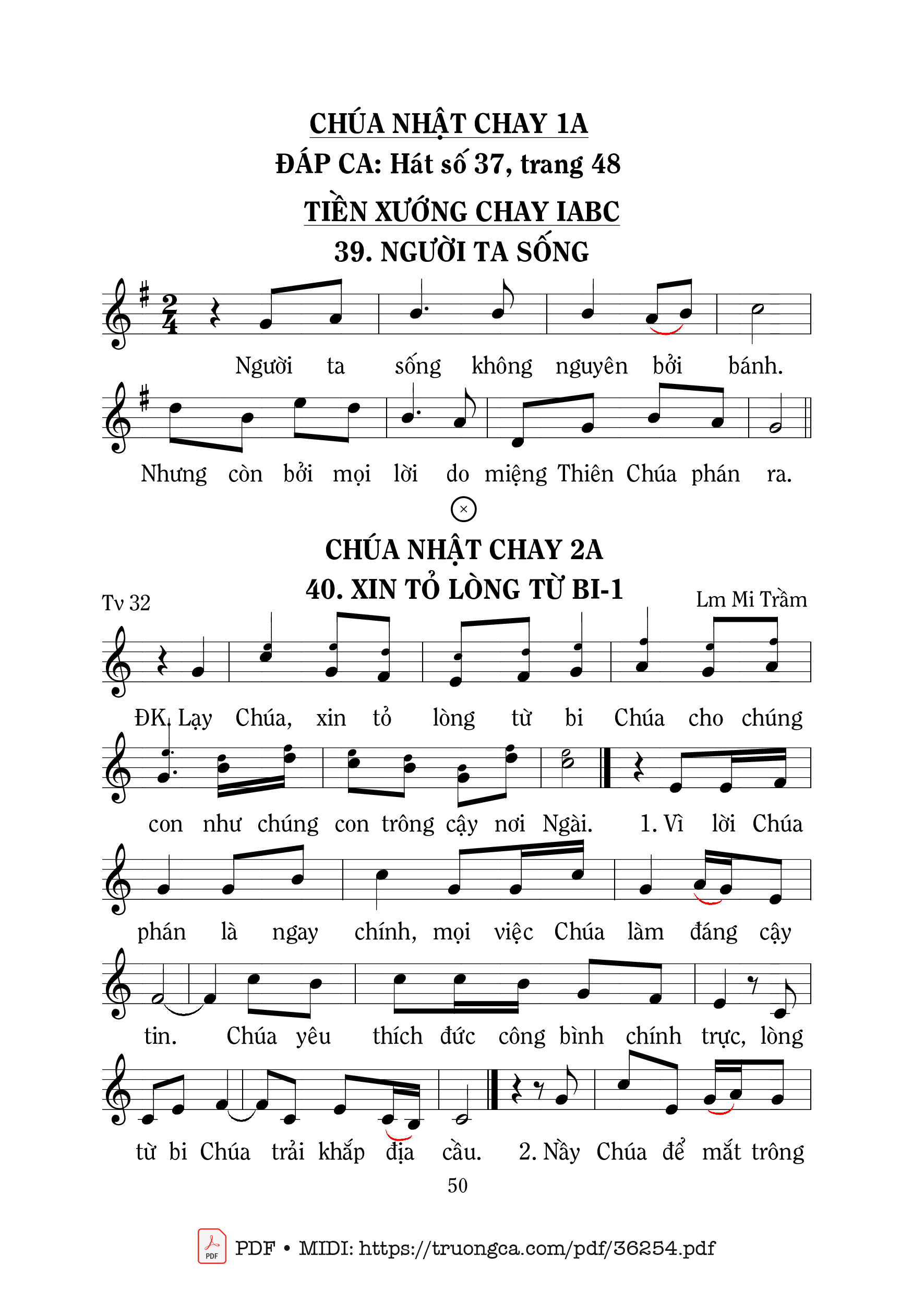 Page 1 of Sheet music PDF Thánh Vịnh 32, Xin Tỏ Lòng Từ Bi - Mi Trầm